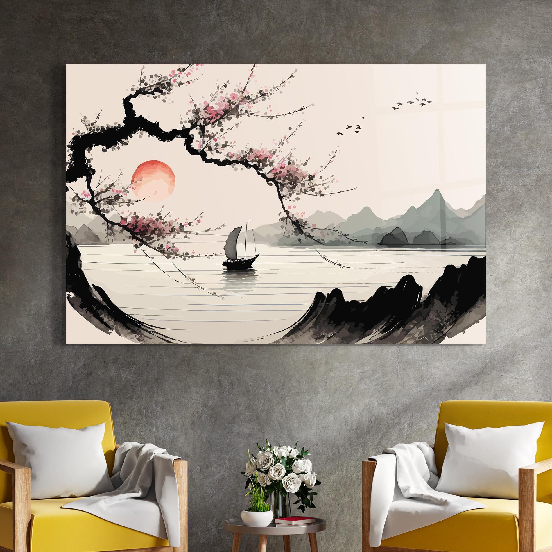 Tablou Sticla Relaxing Nature mockup 4