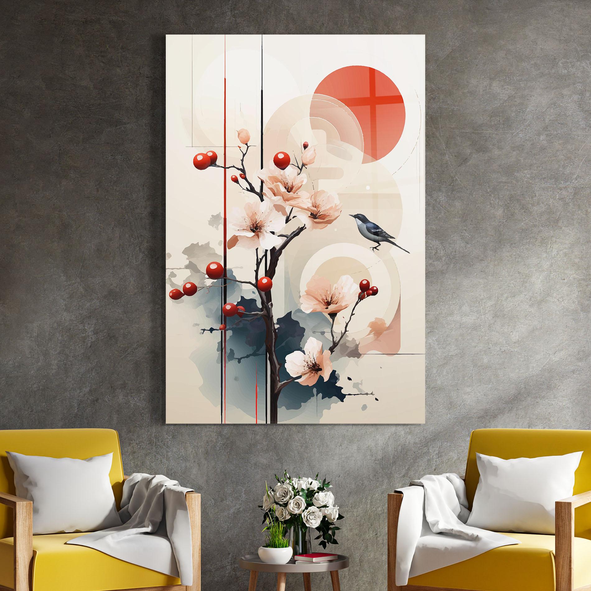 Tablou Sticla Cream Nature mockup 4