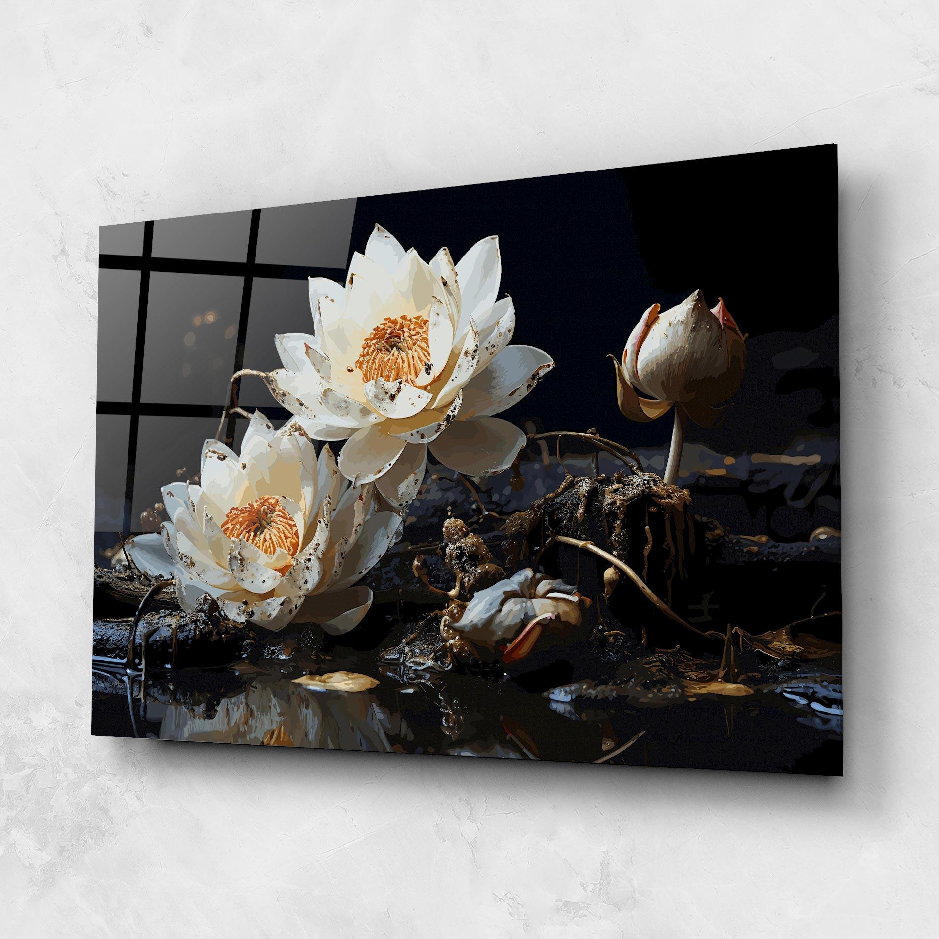 Tablou Sticla Beautiful White Nature mockup 1