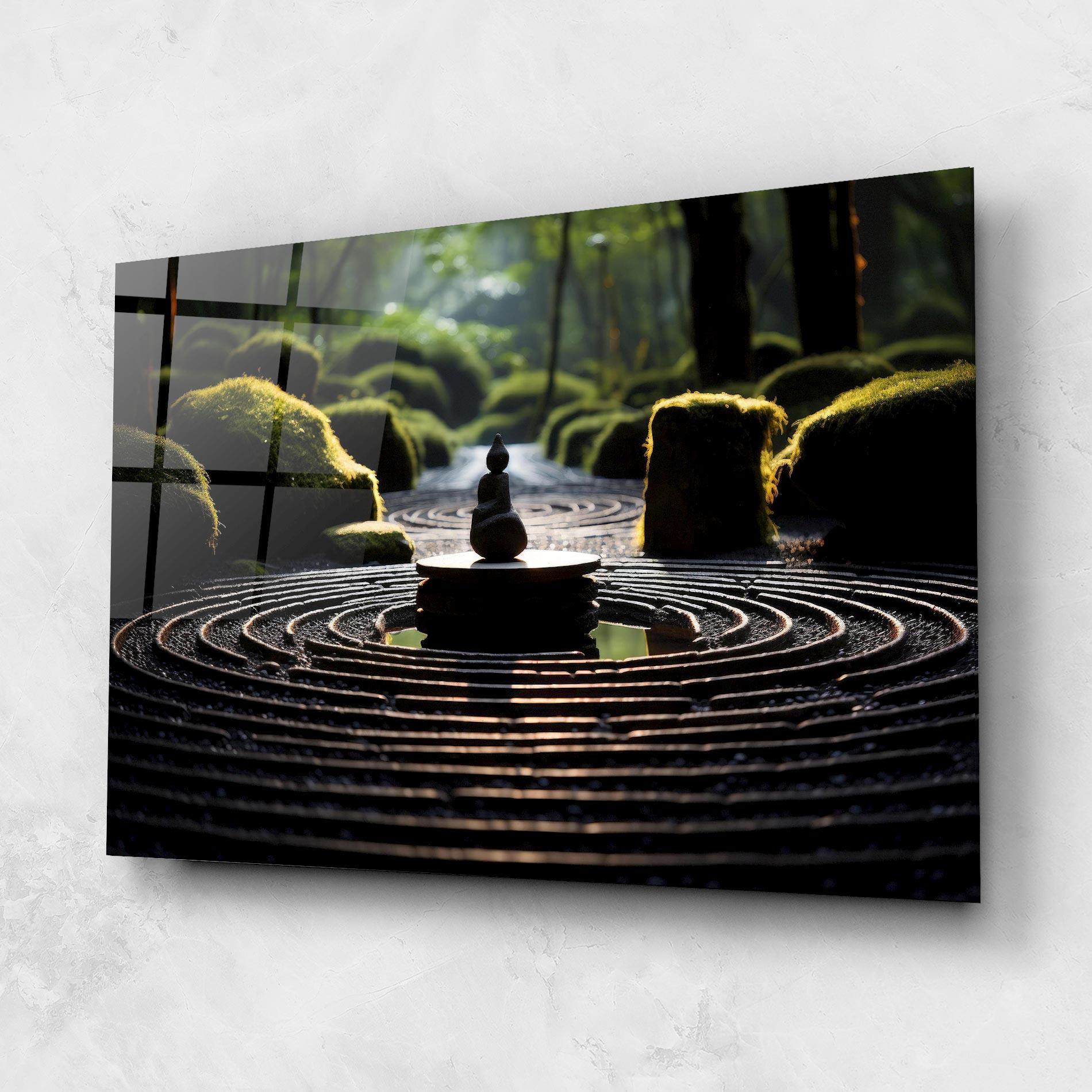 Tablou Sticla Beautiful Zen Garden mockup 1