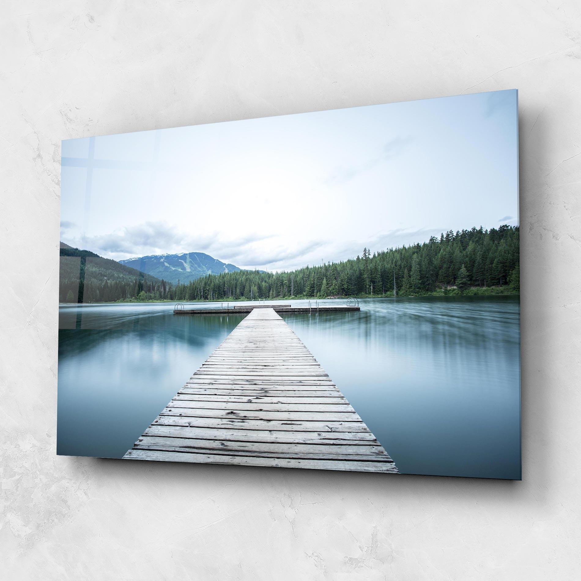 Tablou Sticla Lake Bridge View mockup 1