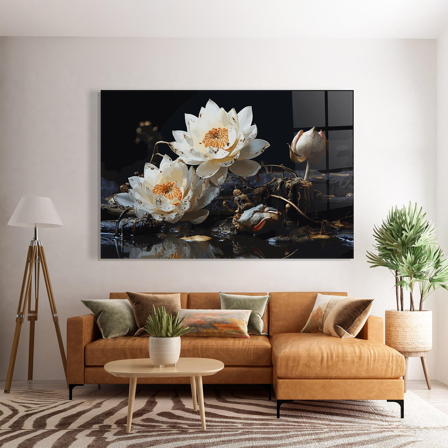 Tablou Sticla Beautiful White Nature mockup 7