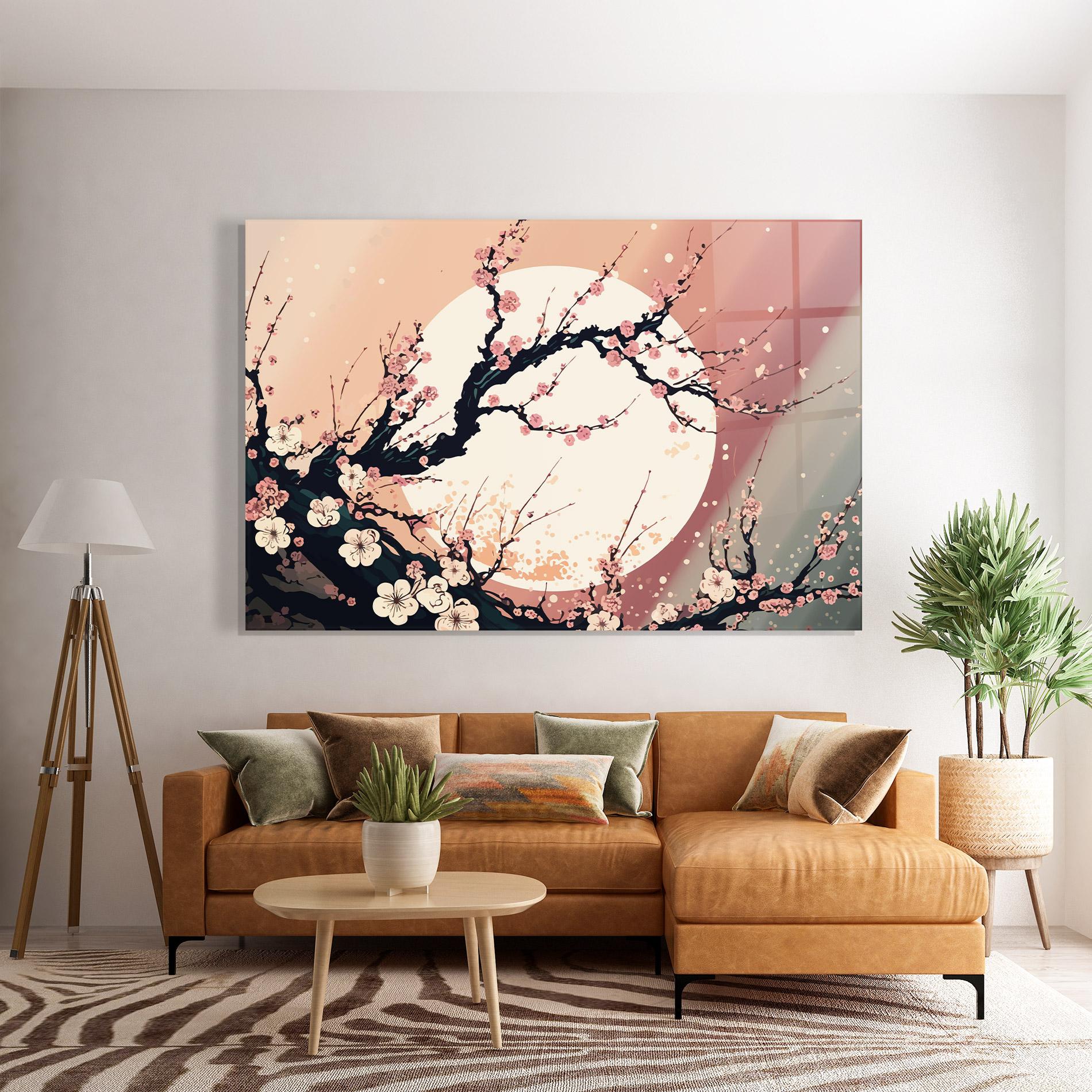 Tablou Sticla Blossom Full Moon mockup 7