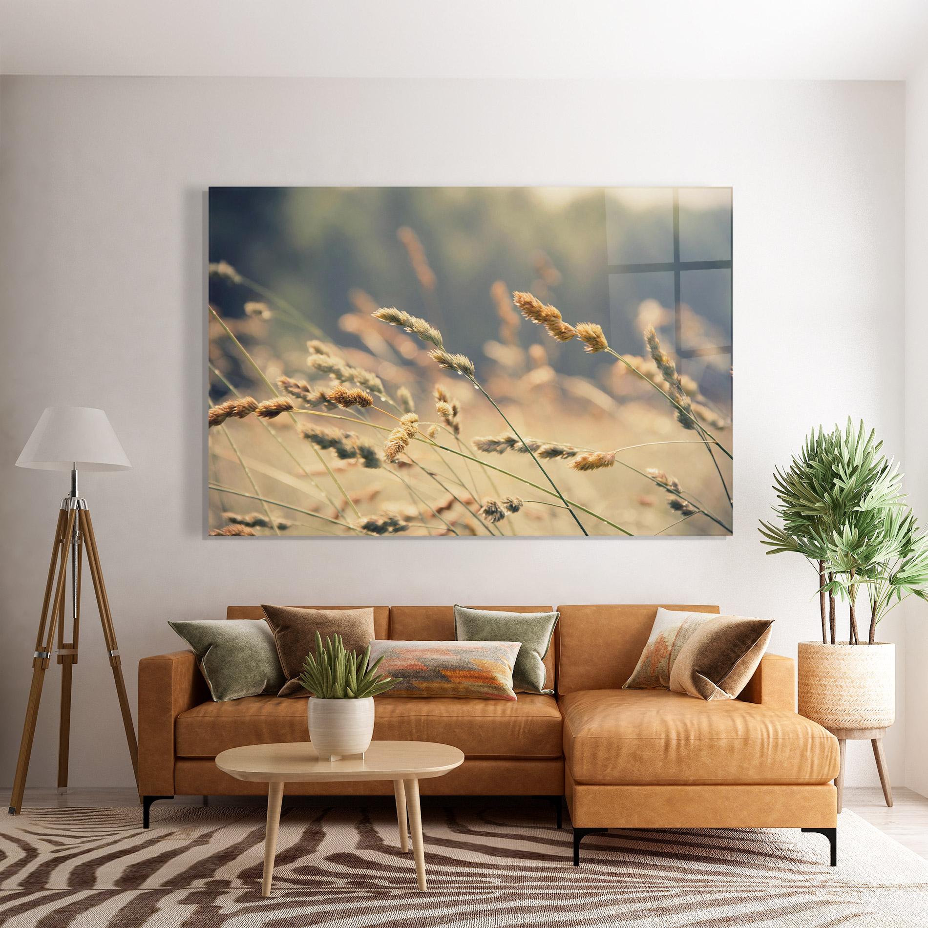 Tablou Sticla Cream Nature Plants mockup 7