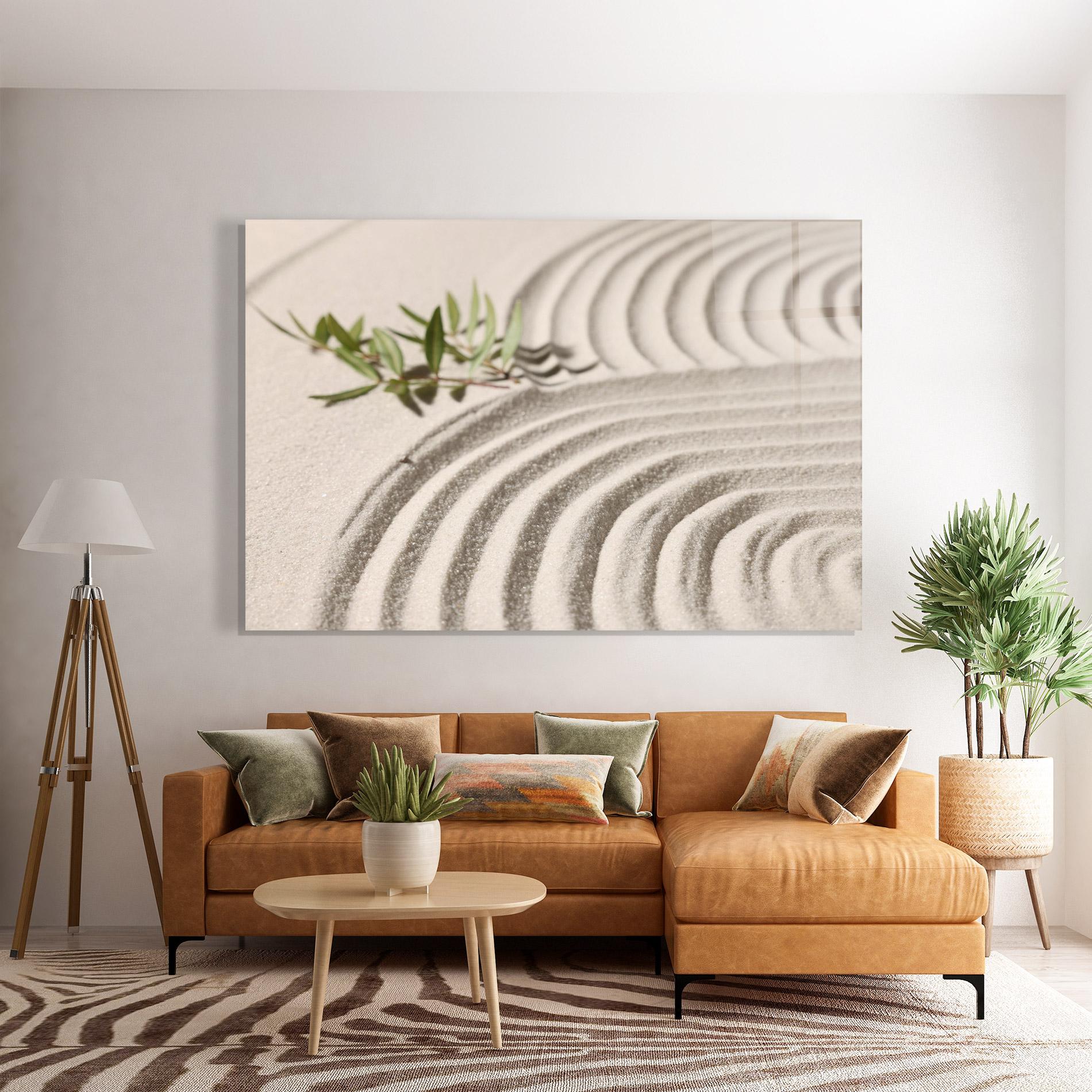 Tablou Sticla Cream Zen Garden mockup 7