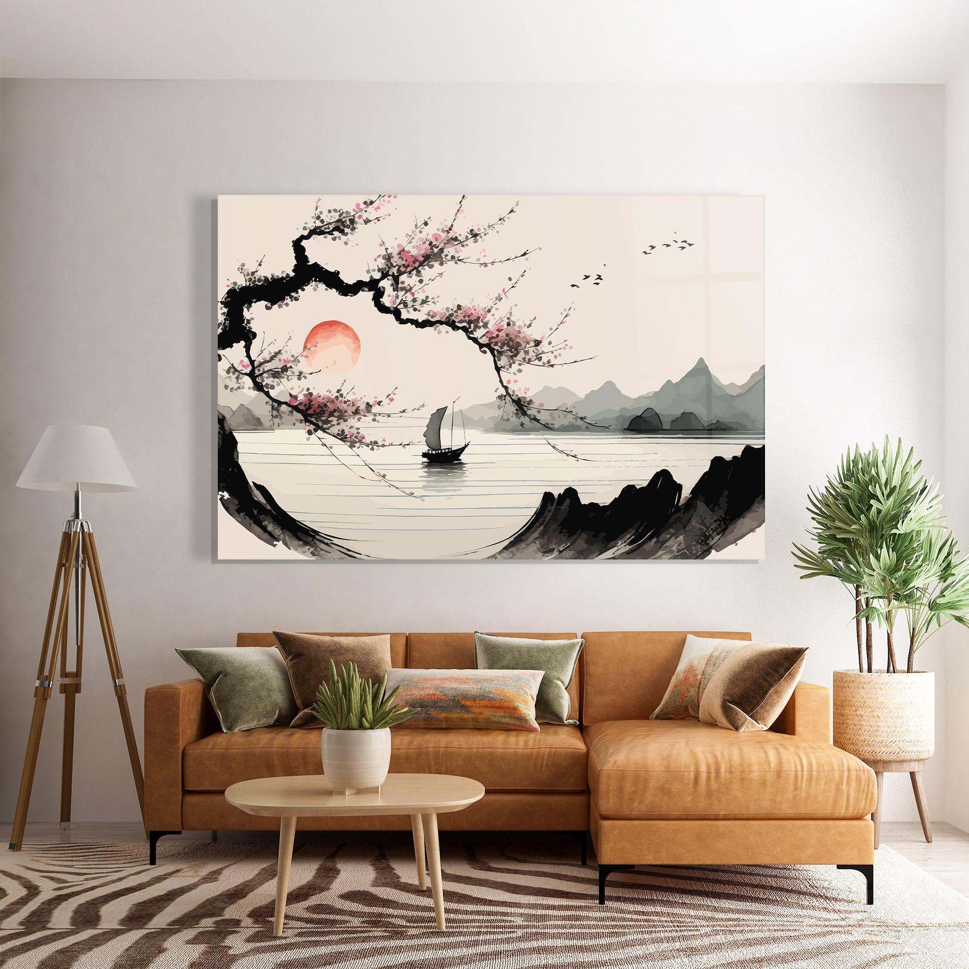 Tablou Sticla Relaxing Nature mockup 7