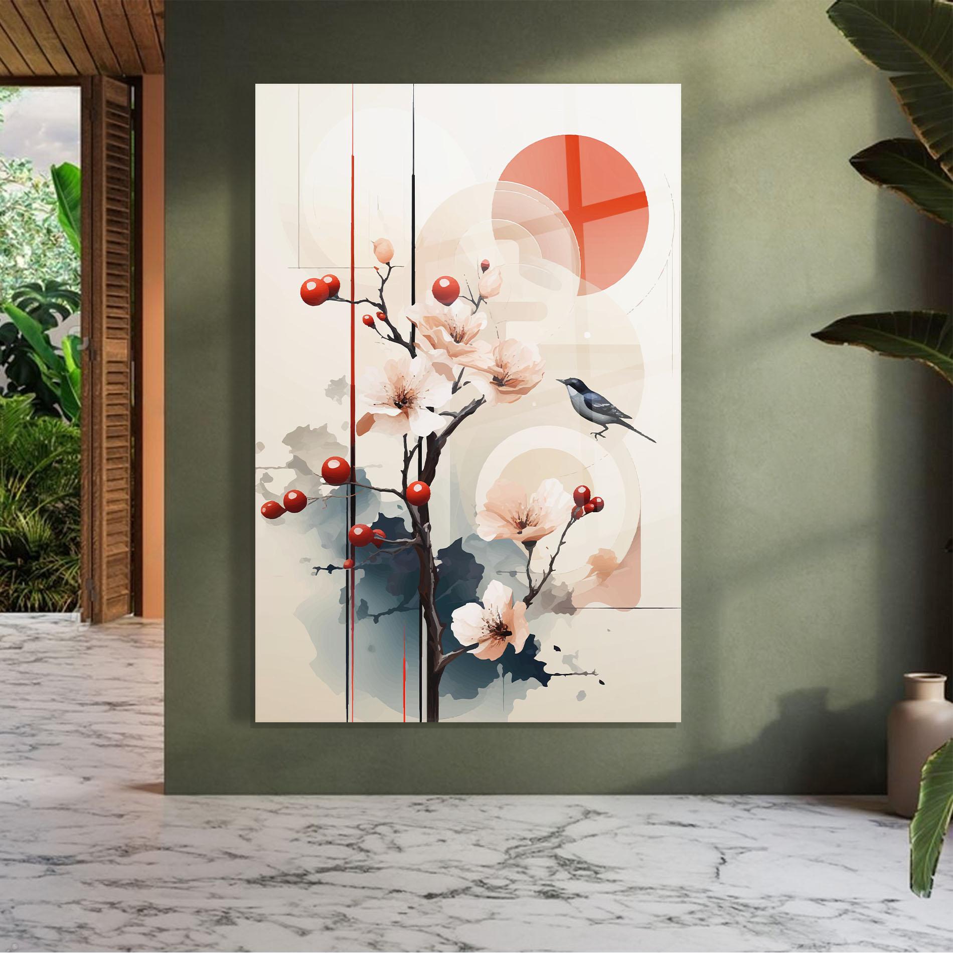 Tablou Sticla Cream Nature mockup 7