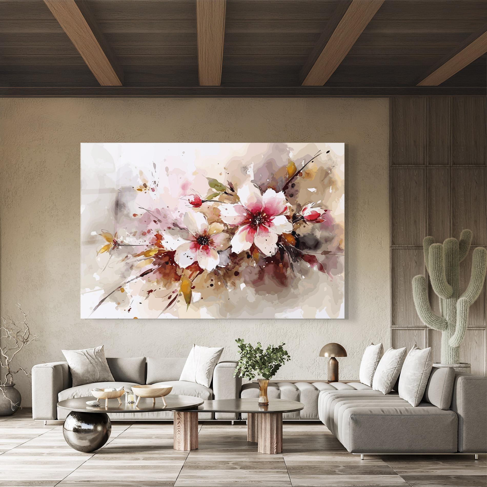 Tablou Sticla Beautiful Cherry Flower mockup 8