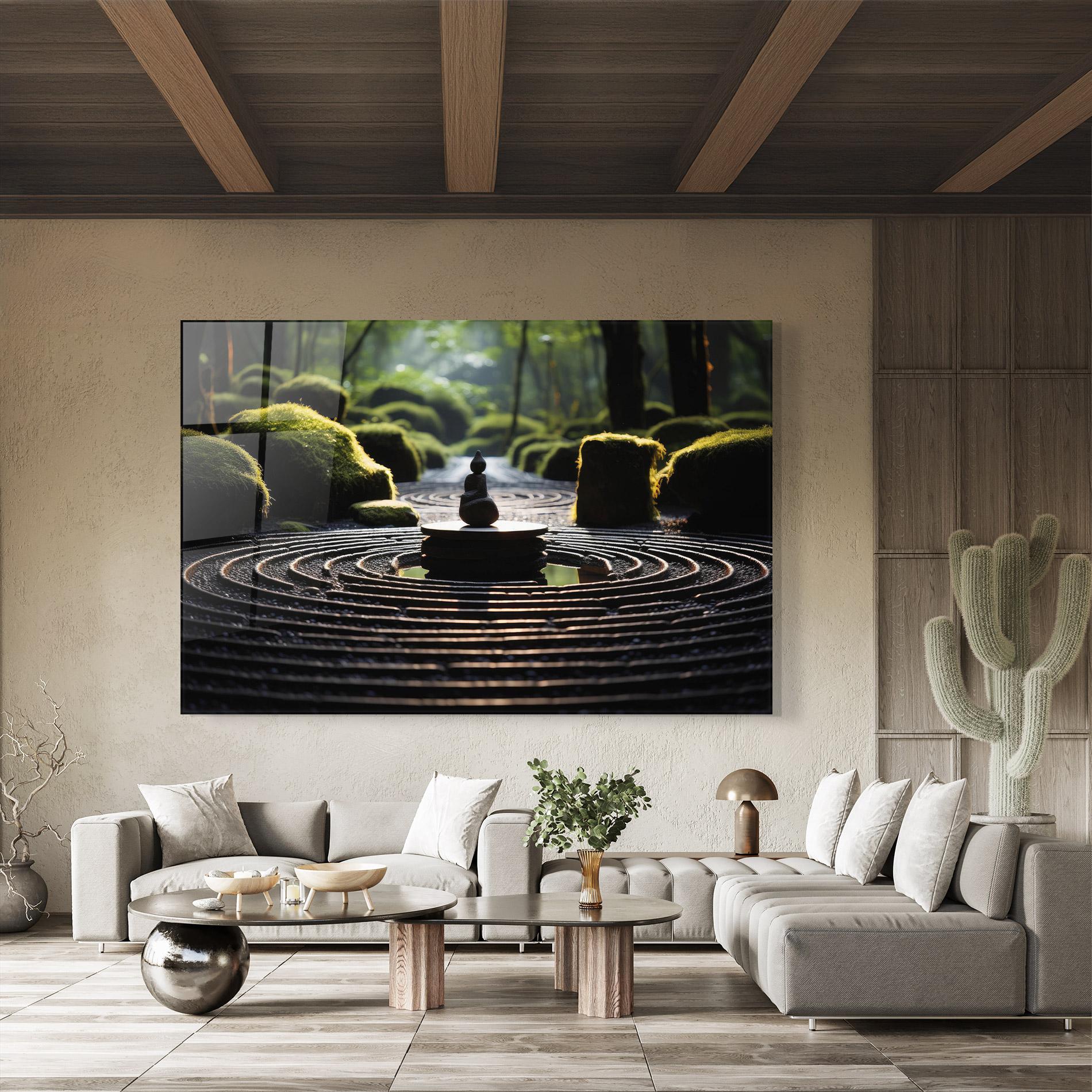 Tablou Sticla Beautiful Zen Garden mockup 8