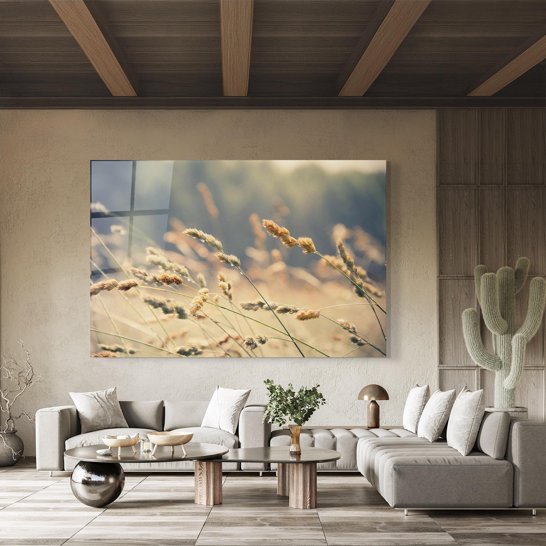 Tablou Sticla Cream Nature Plants mockup 8