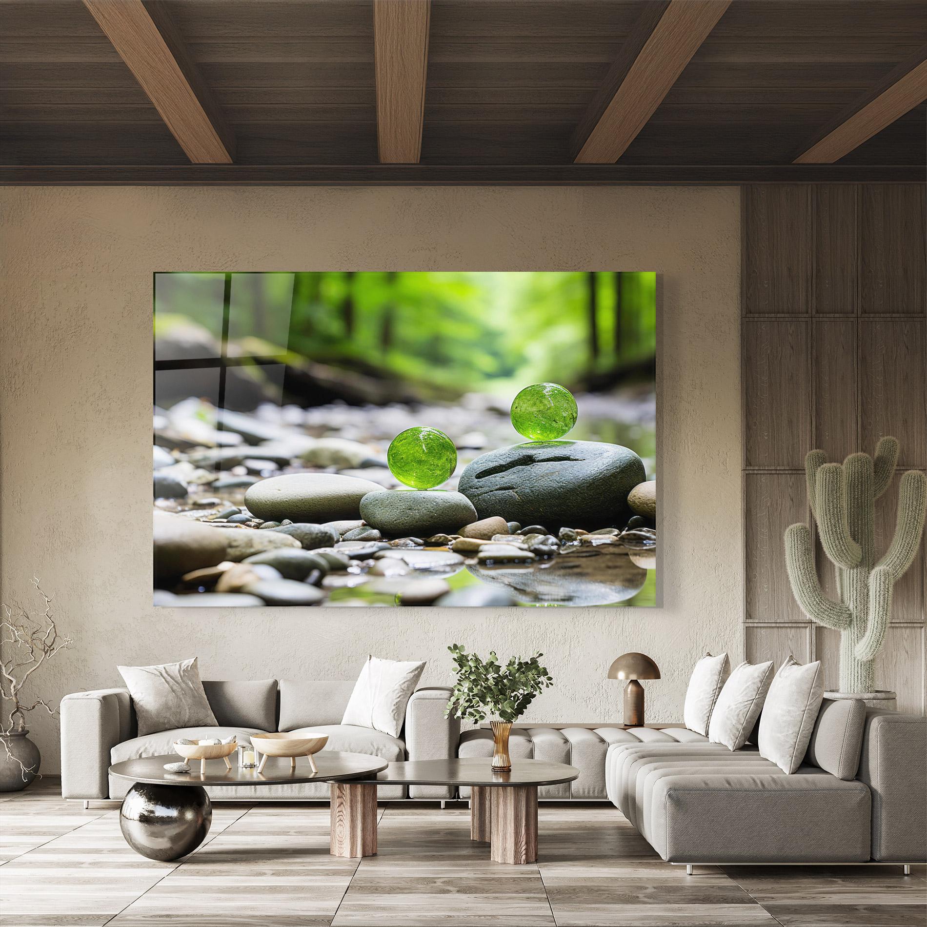 Tablou Sticla Green Glass Balls mockup 8