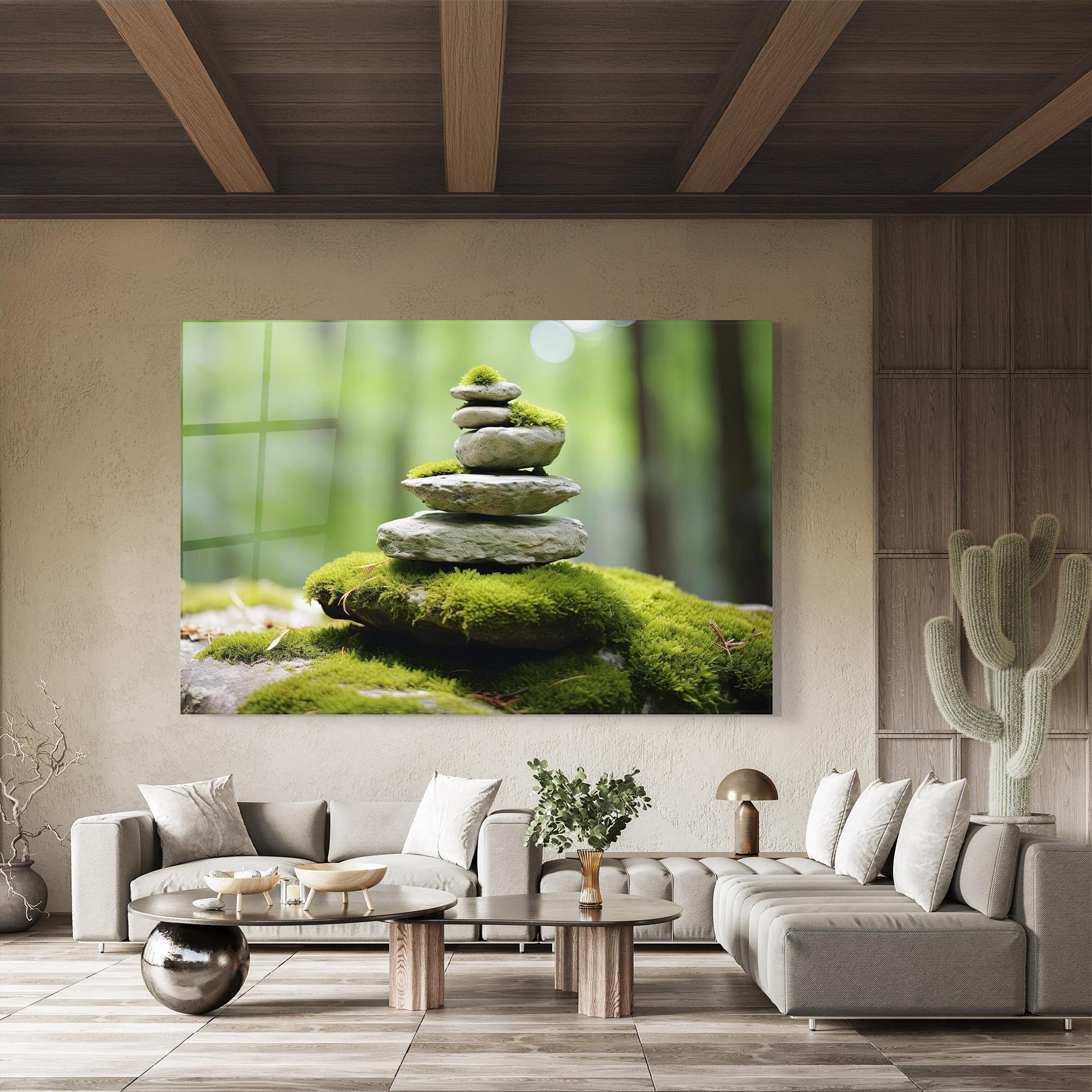 Tablou Sticla Pile Gray Rock mockup 8