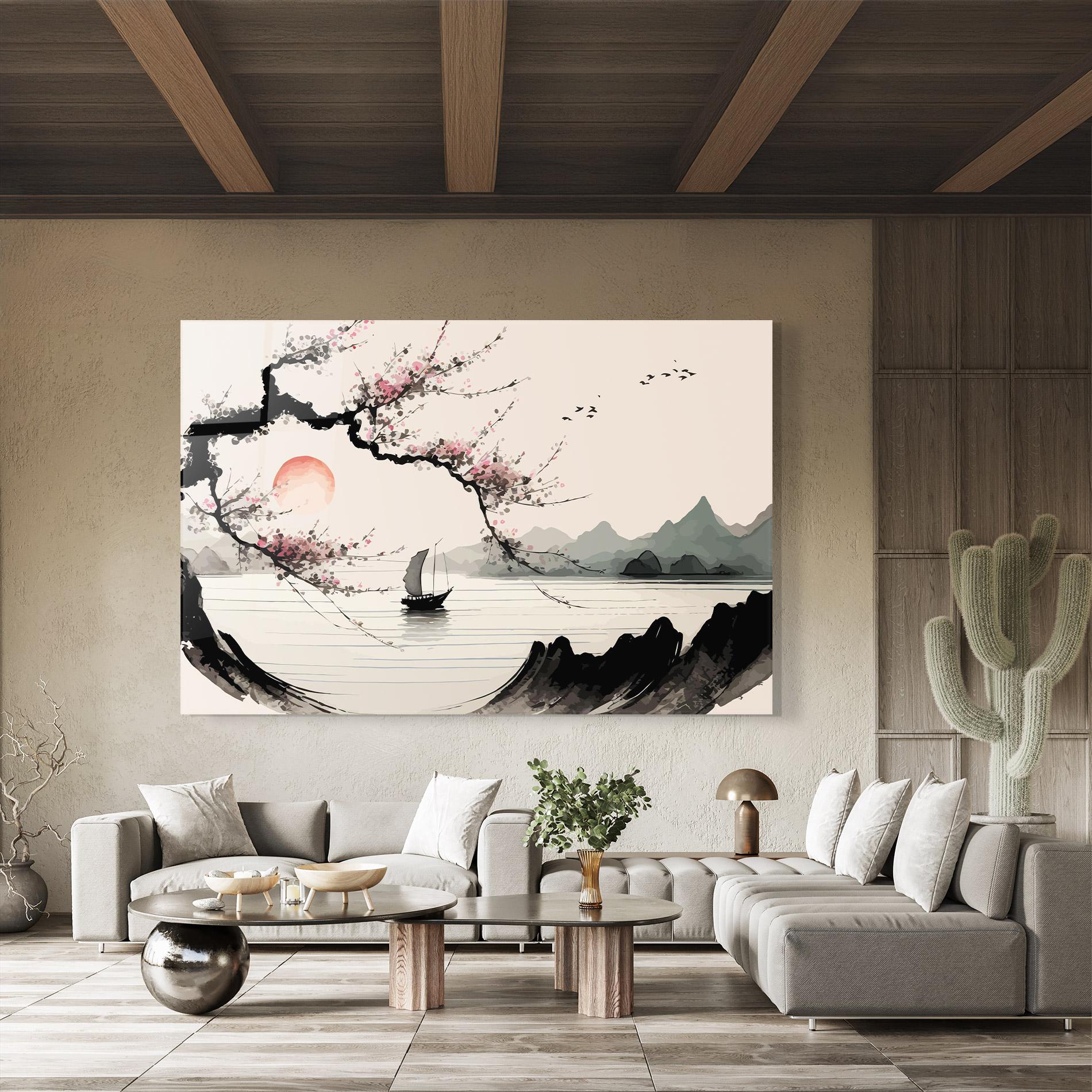 Tablou Sticla Relaxing Nature mockup 8