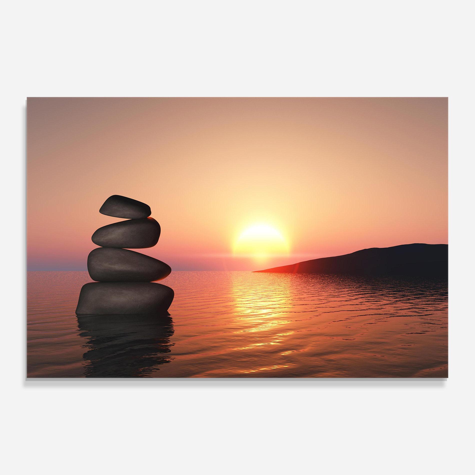 Tablou Sticla Peace And Sunset mockup 0