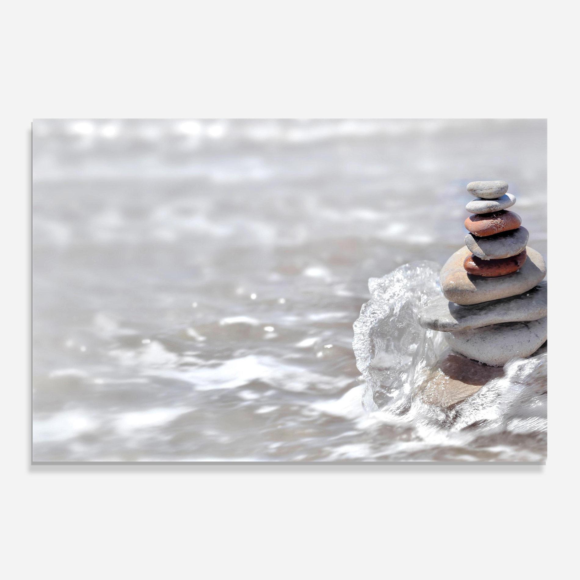 Tablou Sticla Pebbles Balance Sea mockup 0