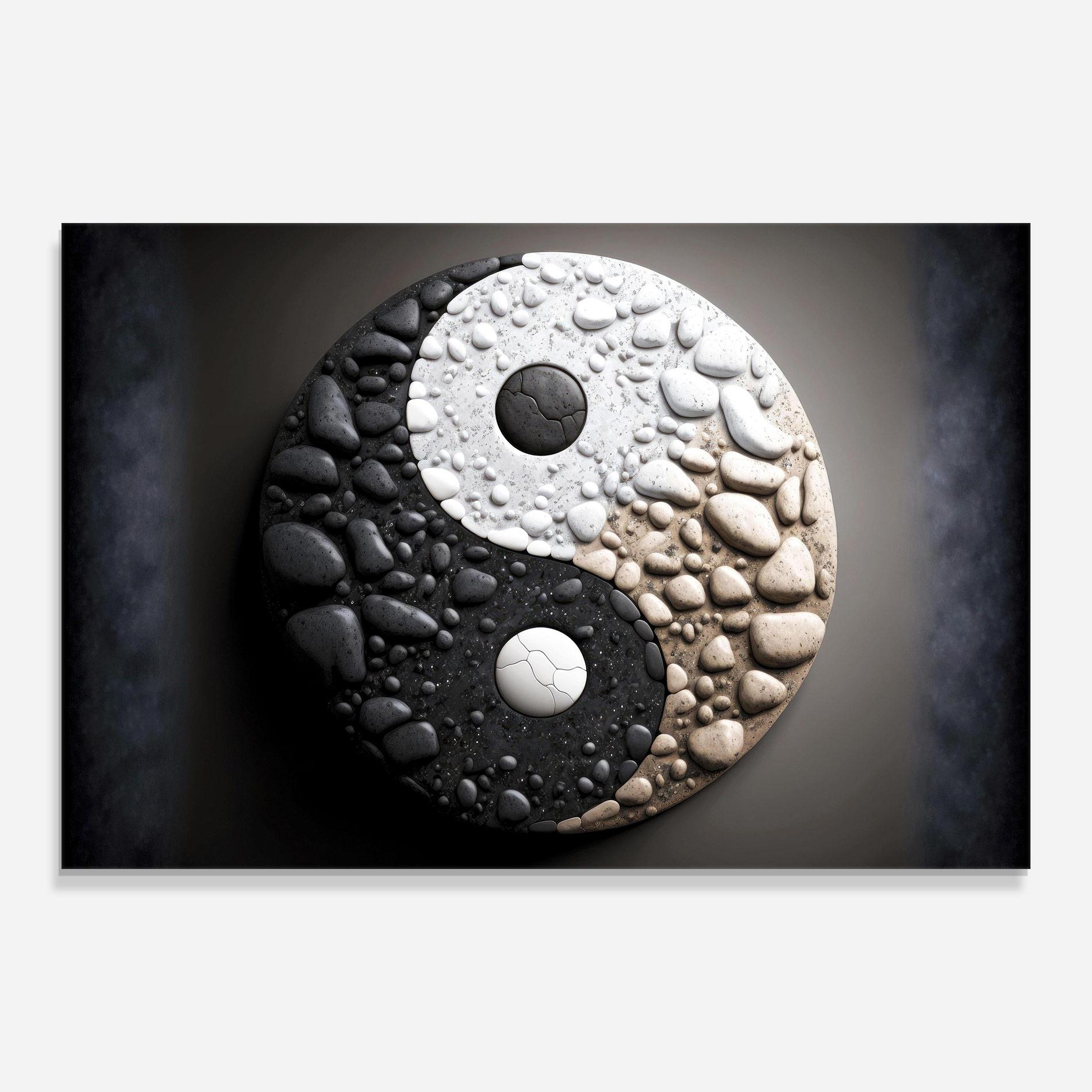 Tablou Sticla Yinyang Stones mockup 0