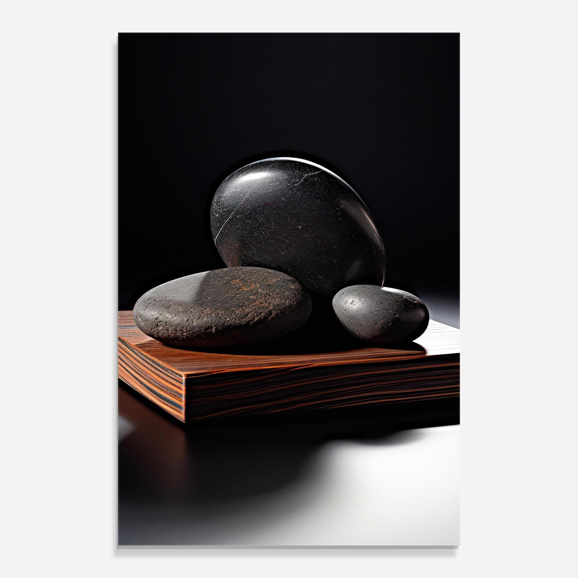 Tablou Sticla Black Zen Stones mockup 0