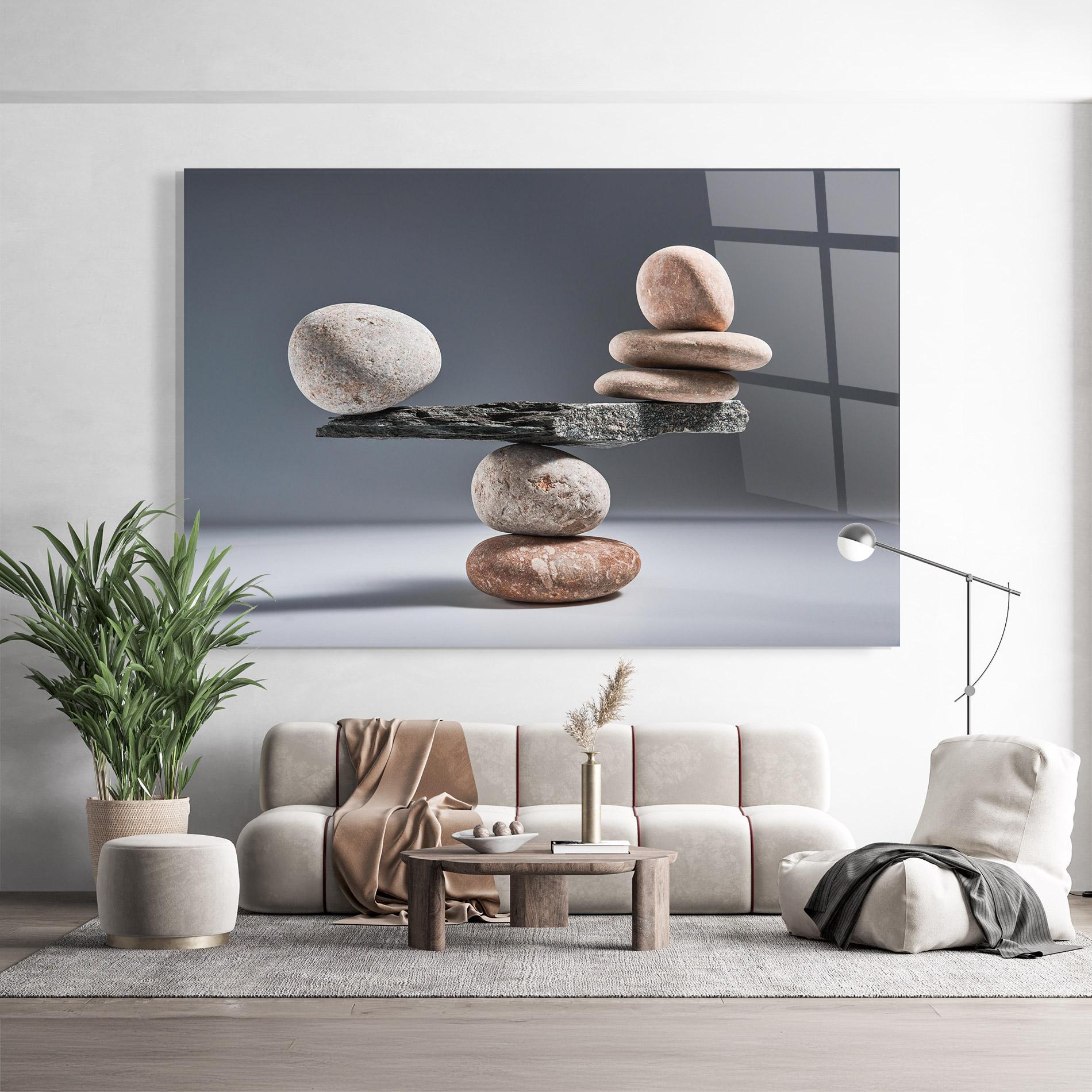 Tablou Sticla Balancing Pebbles mockup 9