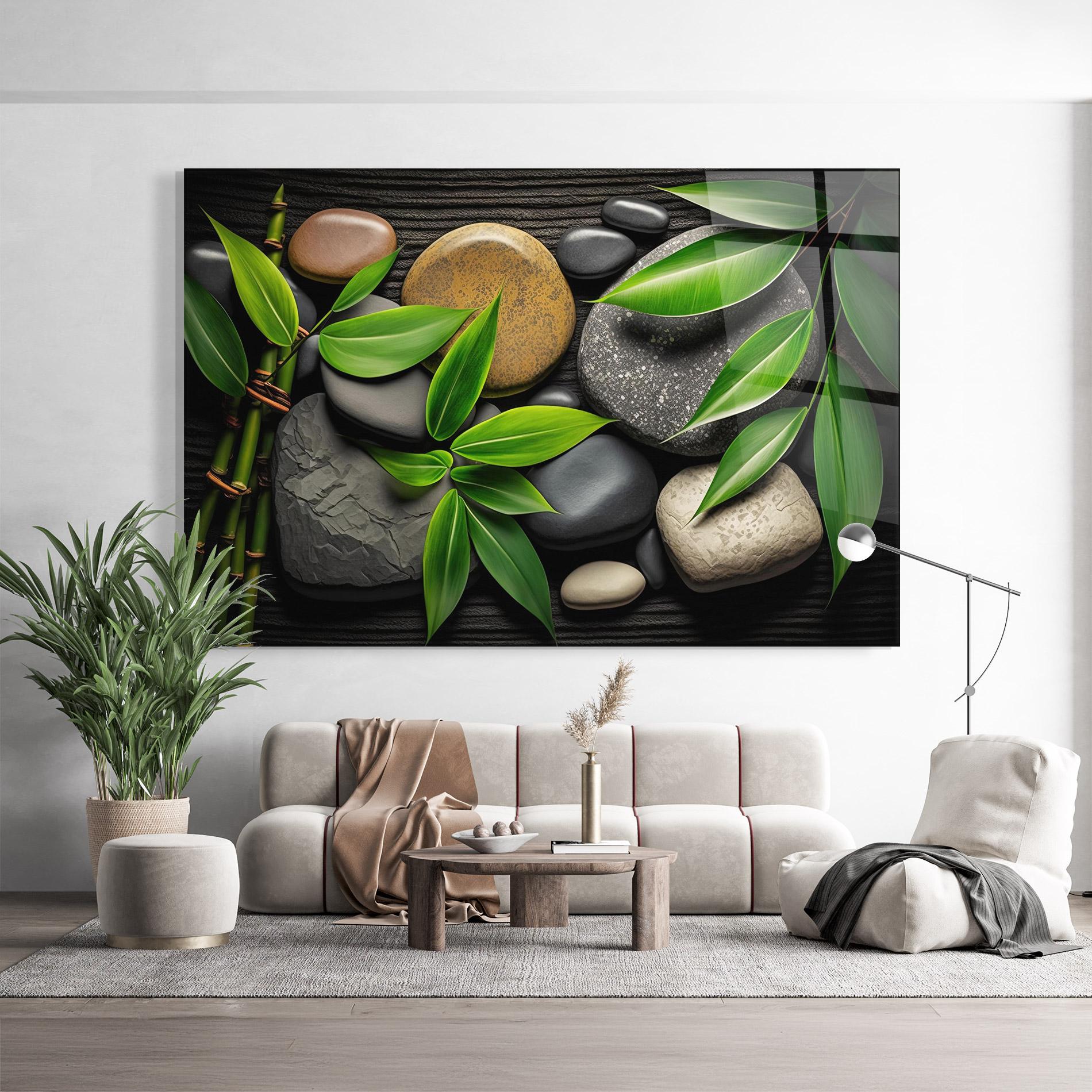 Tablou Sticla Bamboo Stones View mockup 9