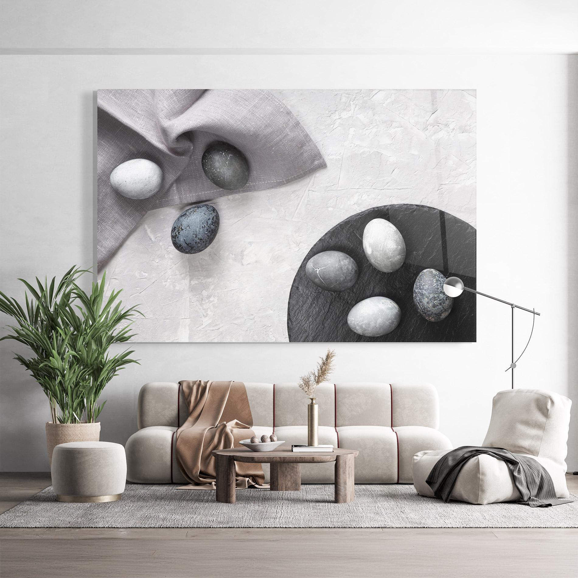 Tablou Sticla Eggs Stone mockup 9
