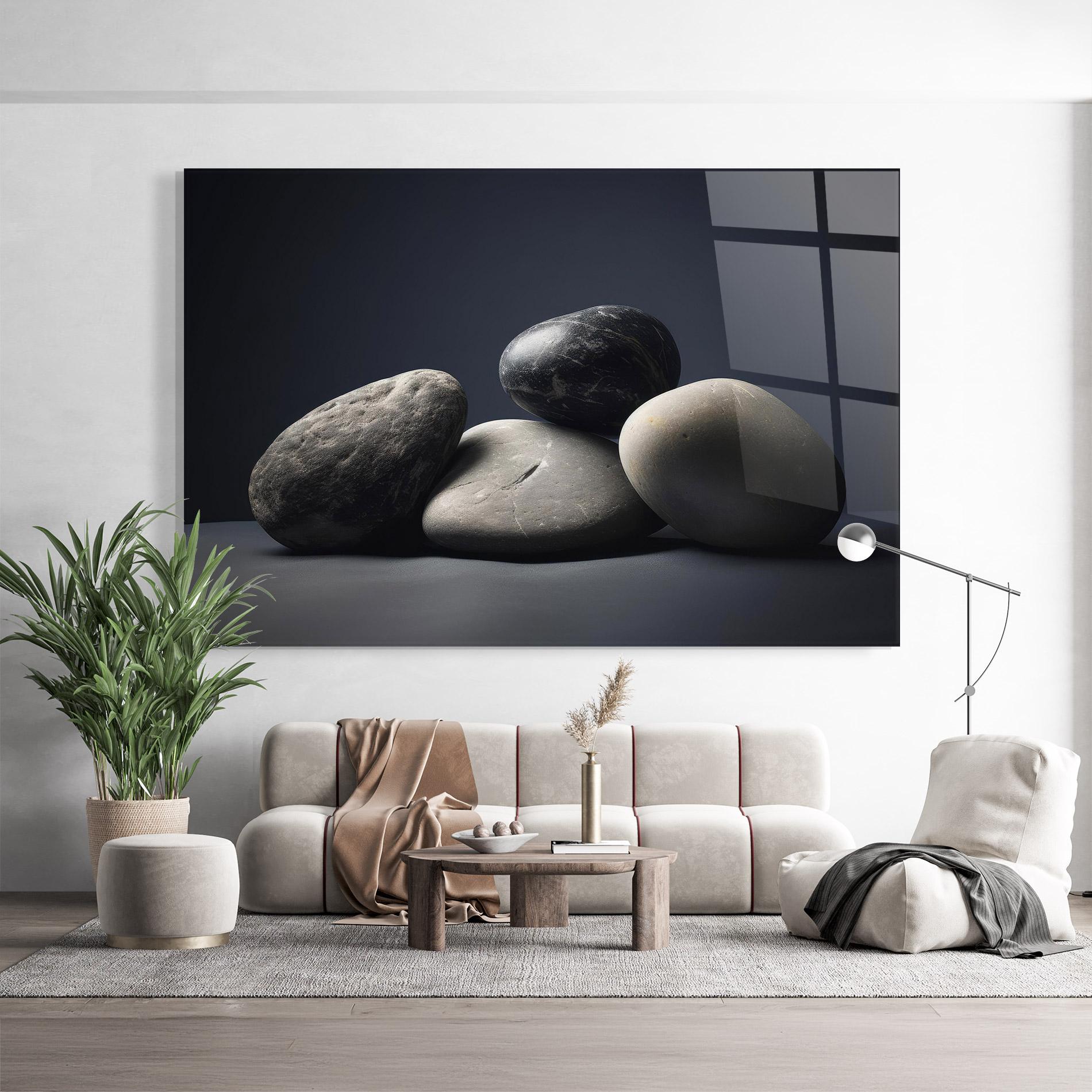 Tablou Sticla Grey Stone mockup 9