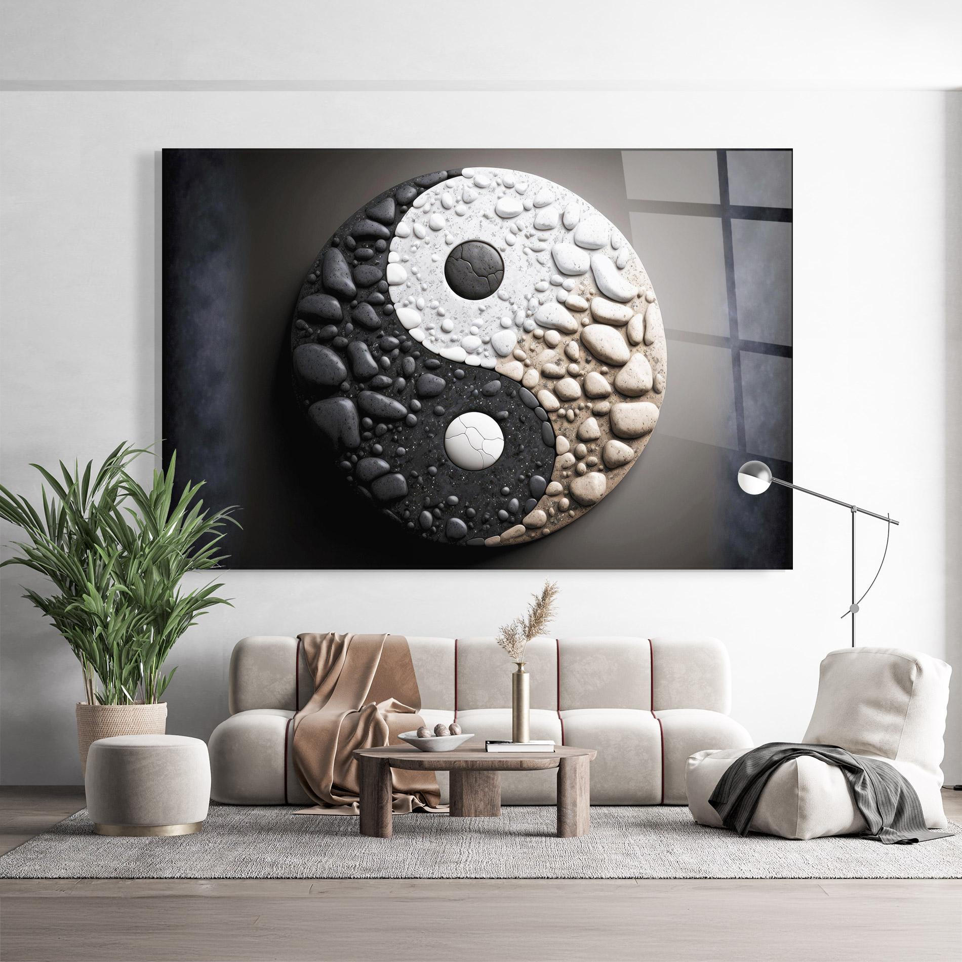 Tablou Sticla Yinyang Stones mockup 9
