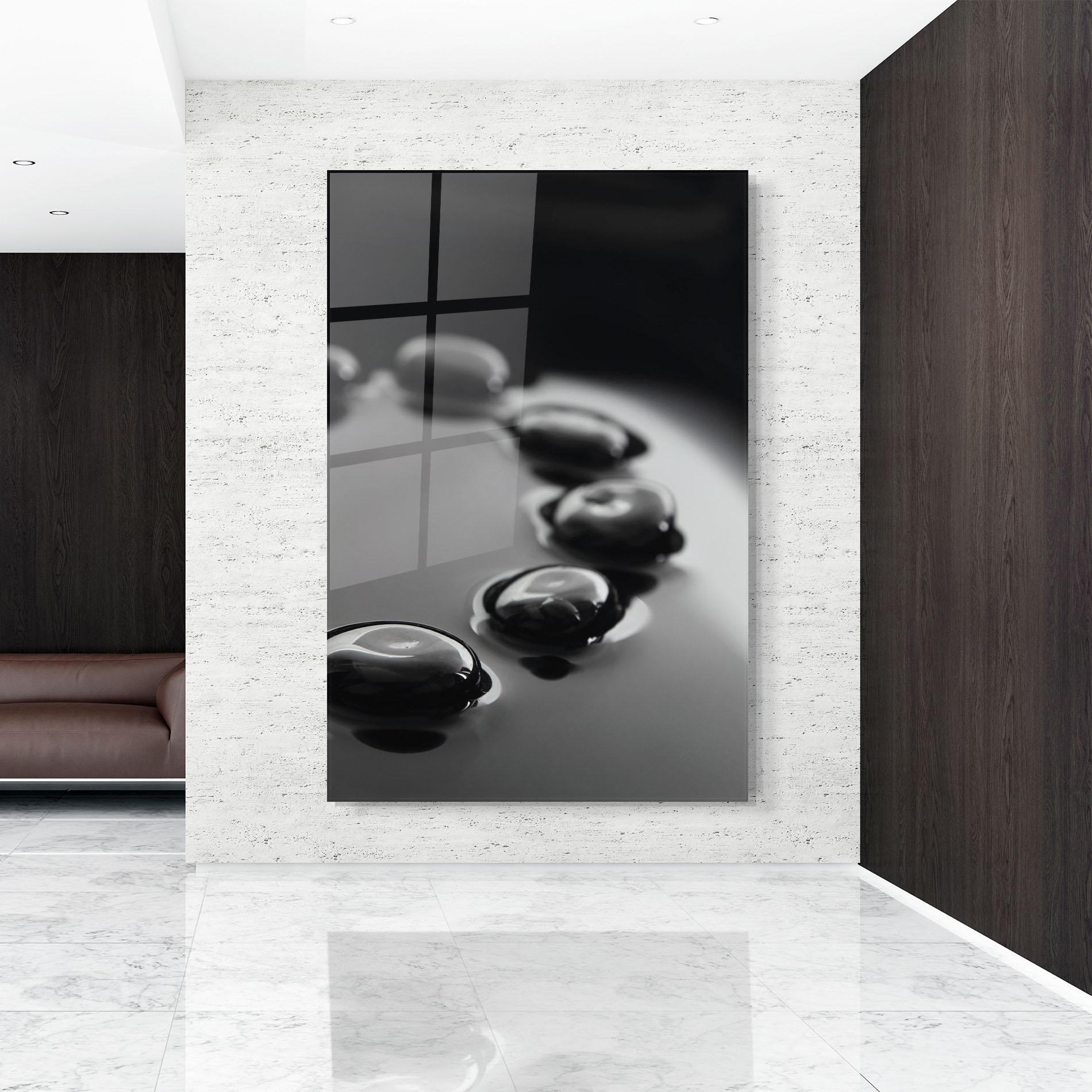 Tablou Sticla Black Small Stones mockup 9