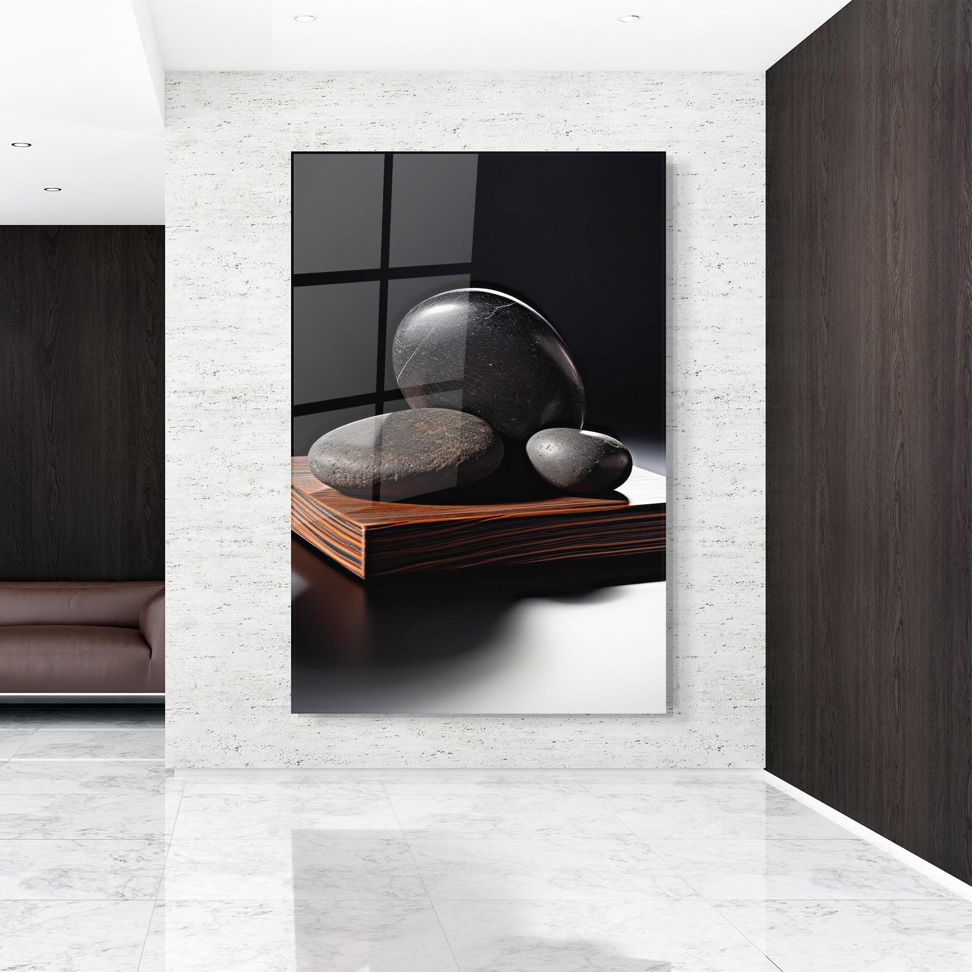 Tablou Sticla Black Zen Stones mockup 9