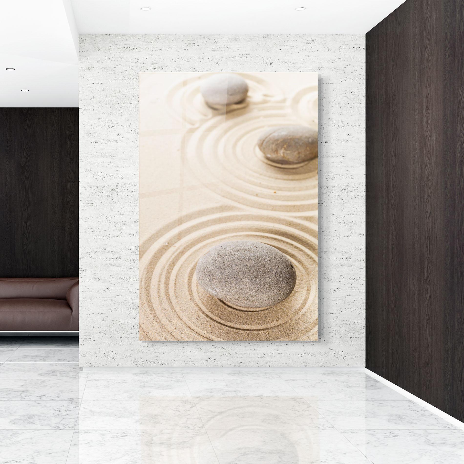 Tablou Sticla Meditation Cream Stone mockup 9