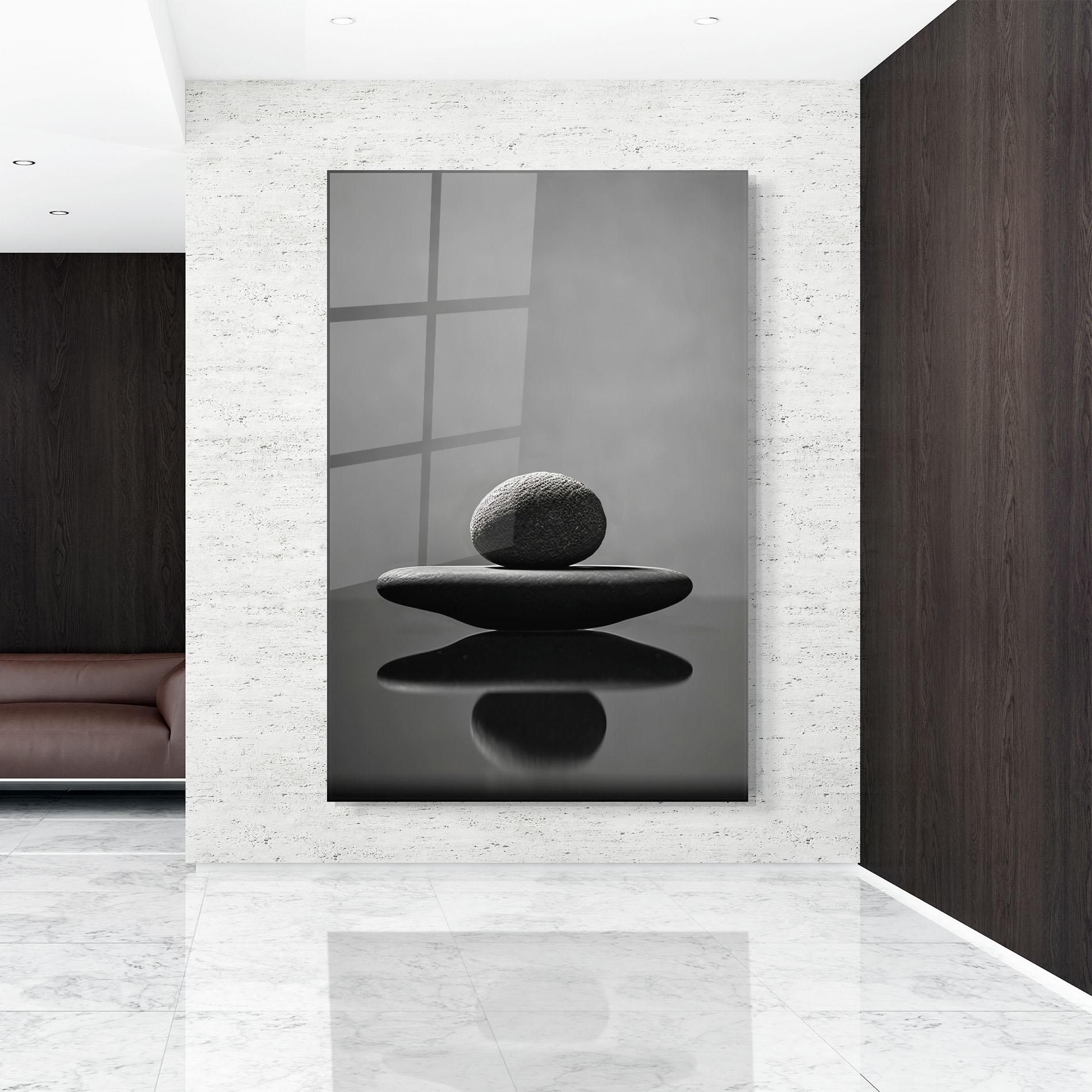 Tablou Sticla Minimalistic Zen Stone mockup 9