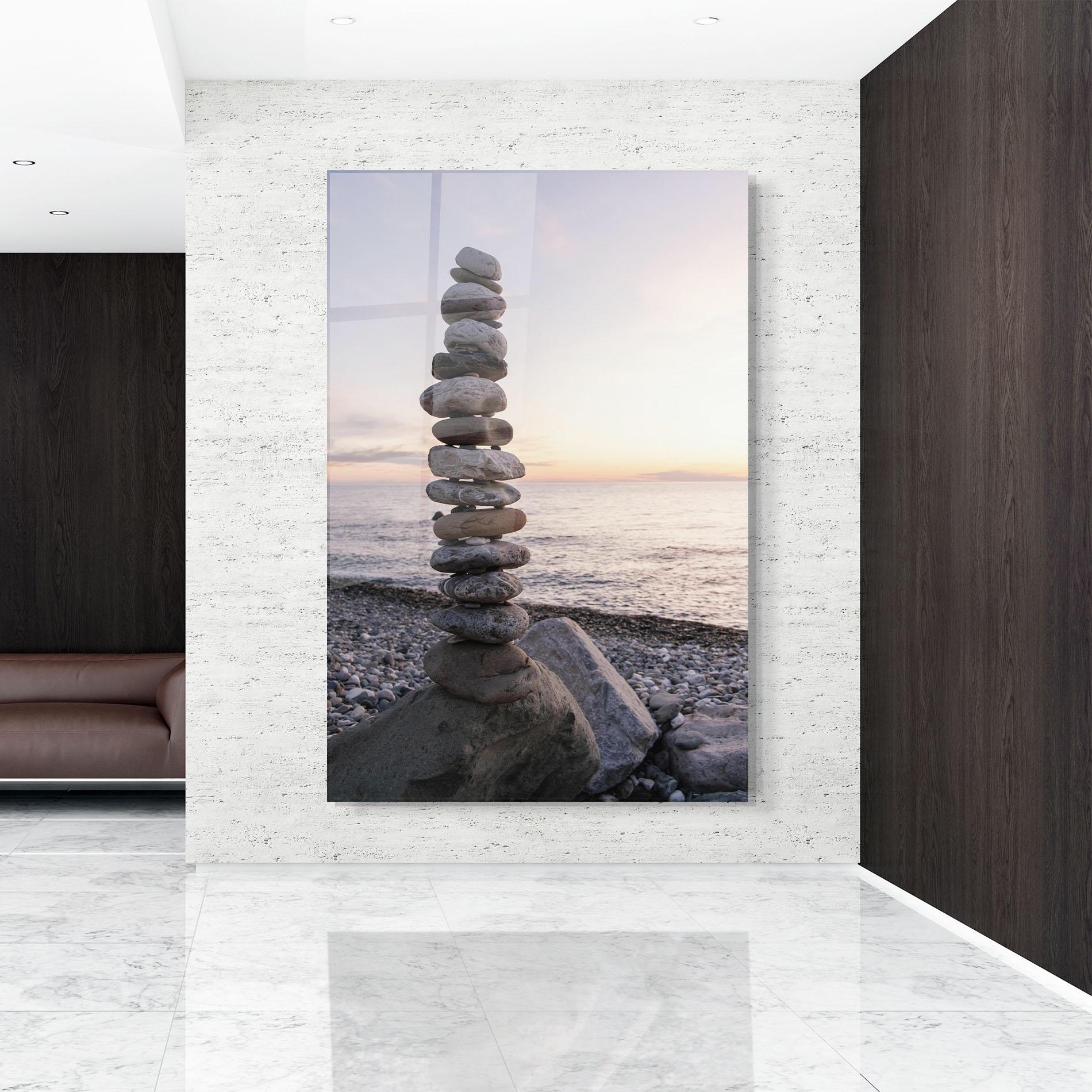 Tablou Sticla Pebbles Seaside mockup 9