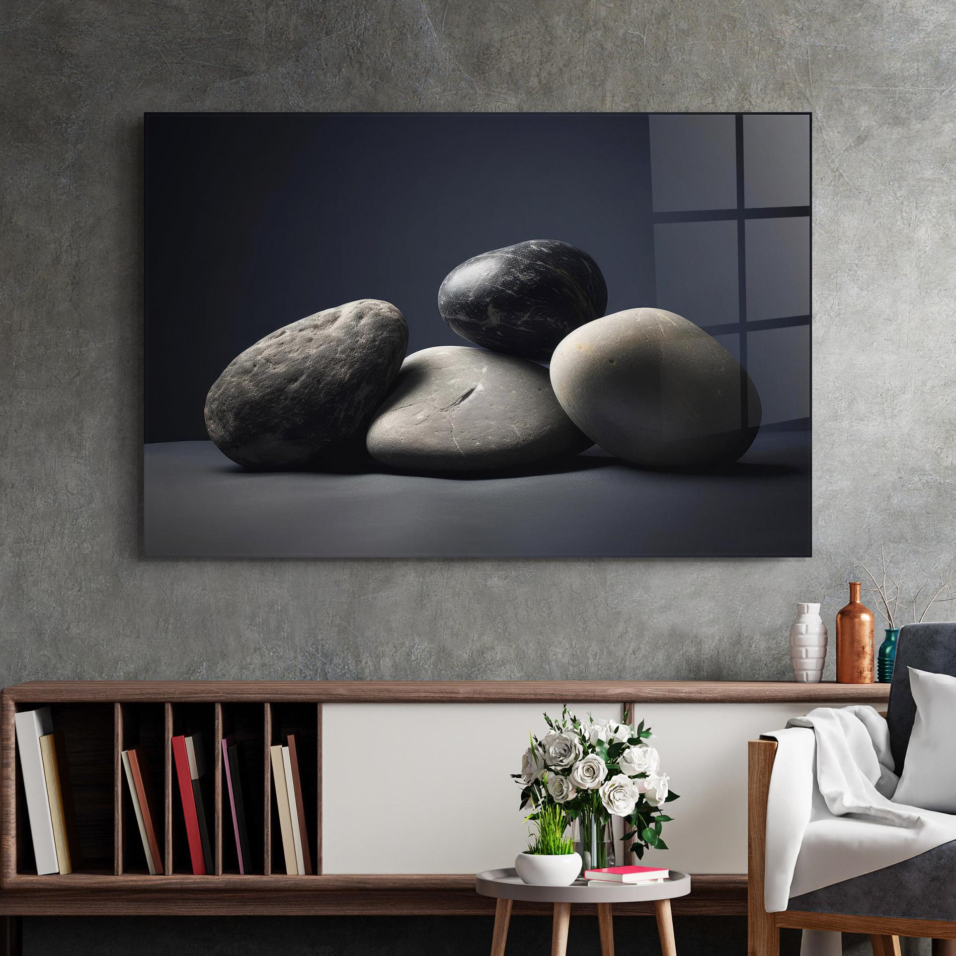 Tablou Sticla Grey Stone mockup 2