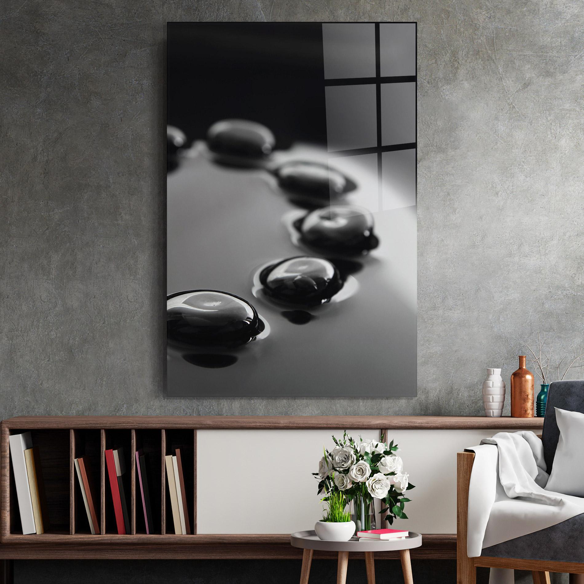 Tablou Sticla Black Small Stones mockup 2