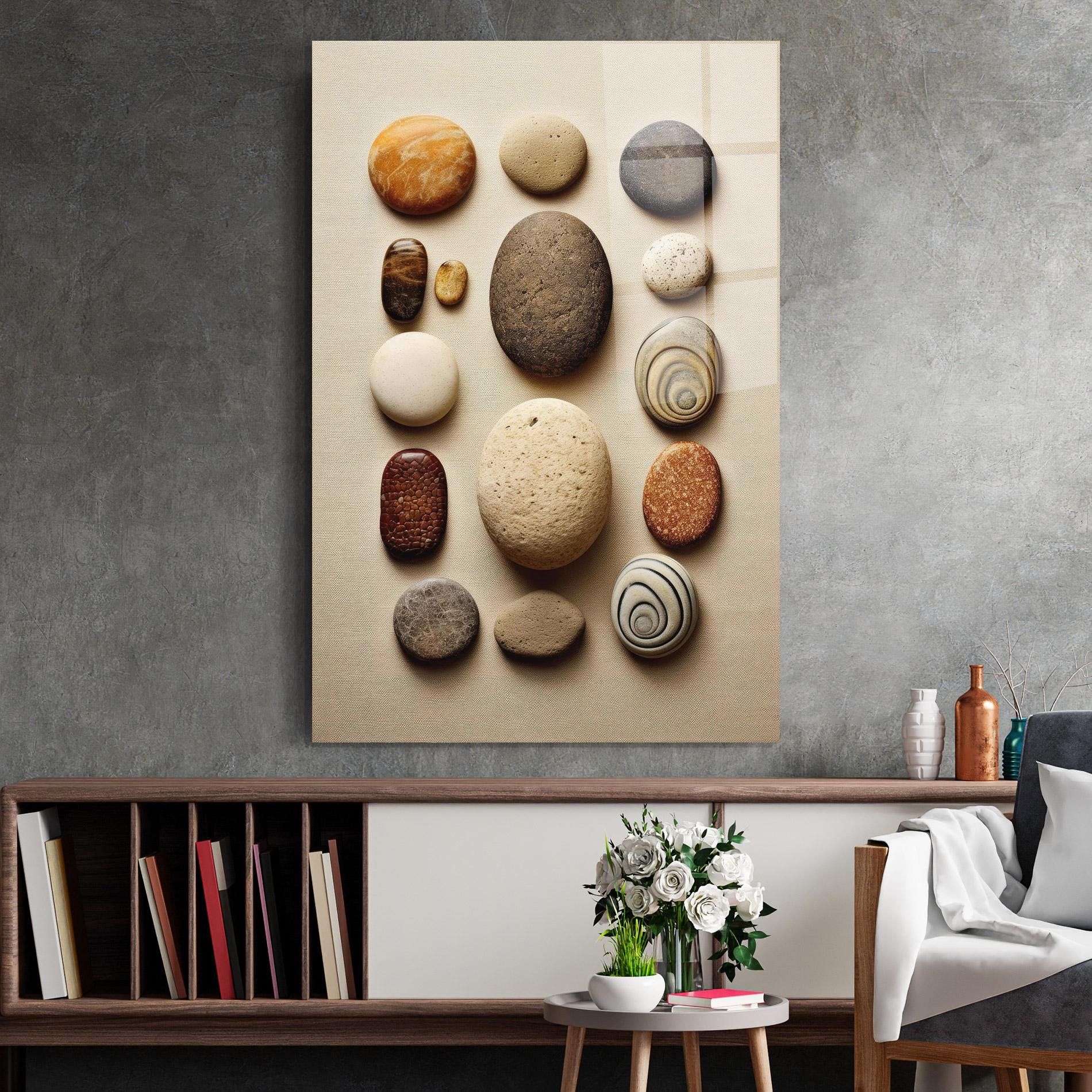 Tablou Sticla Massage Stones Sand mockup 2