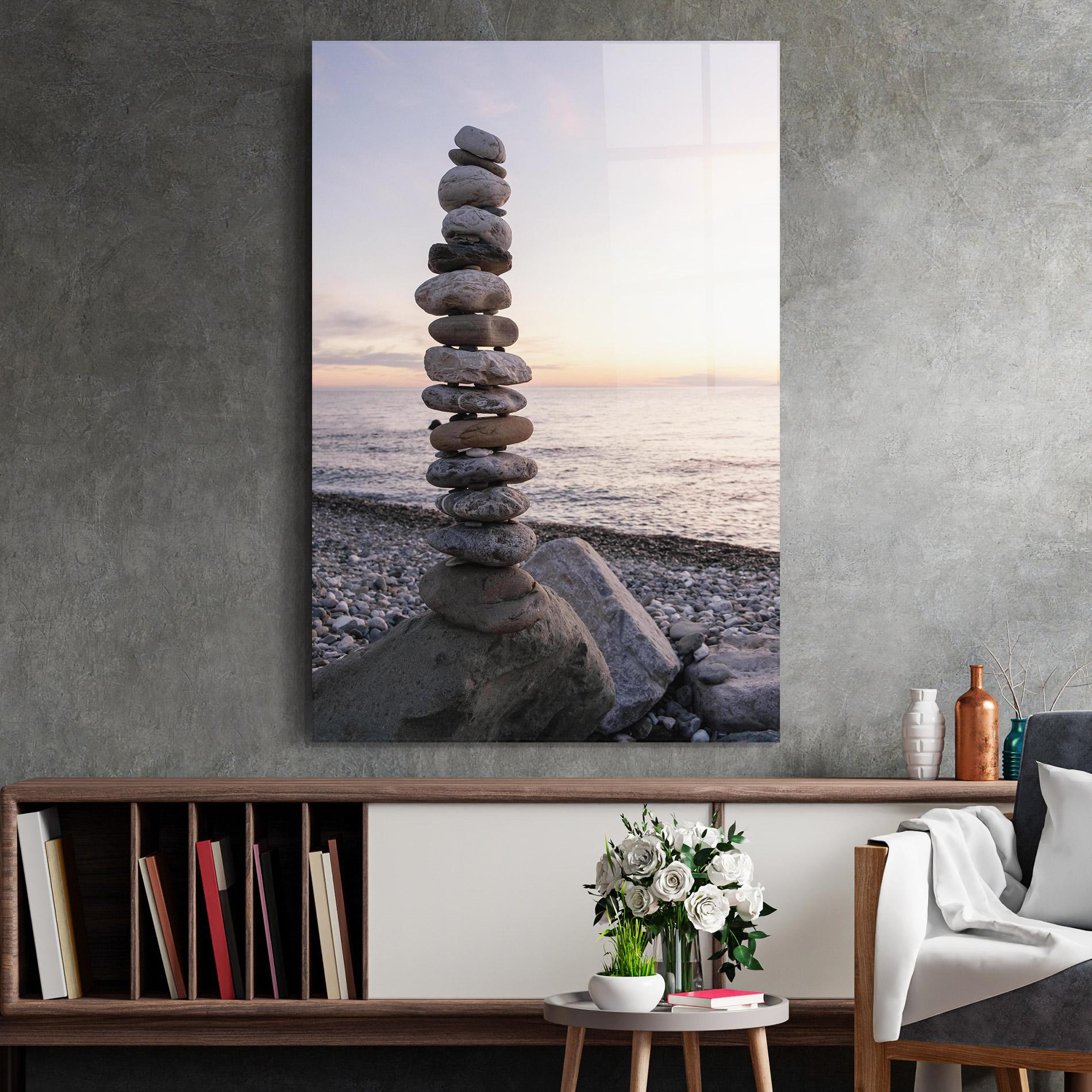 Tablou Sticla Pebbles Seaside mockup 2