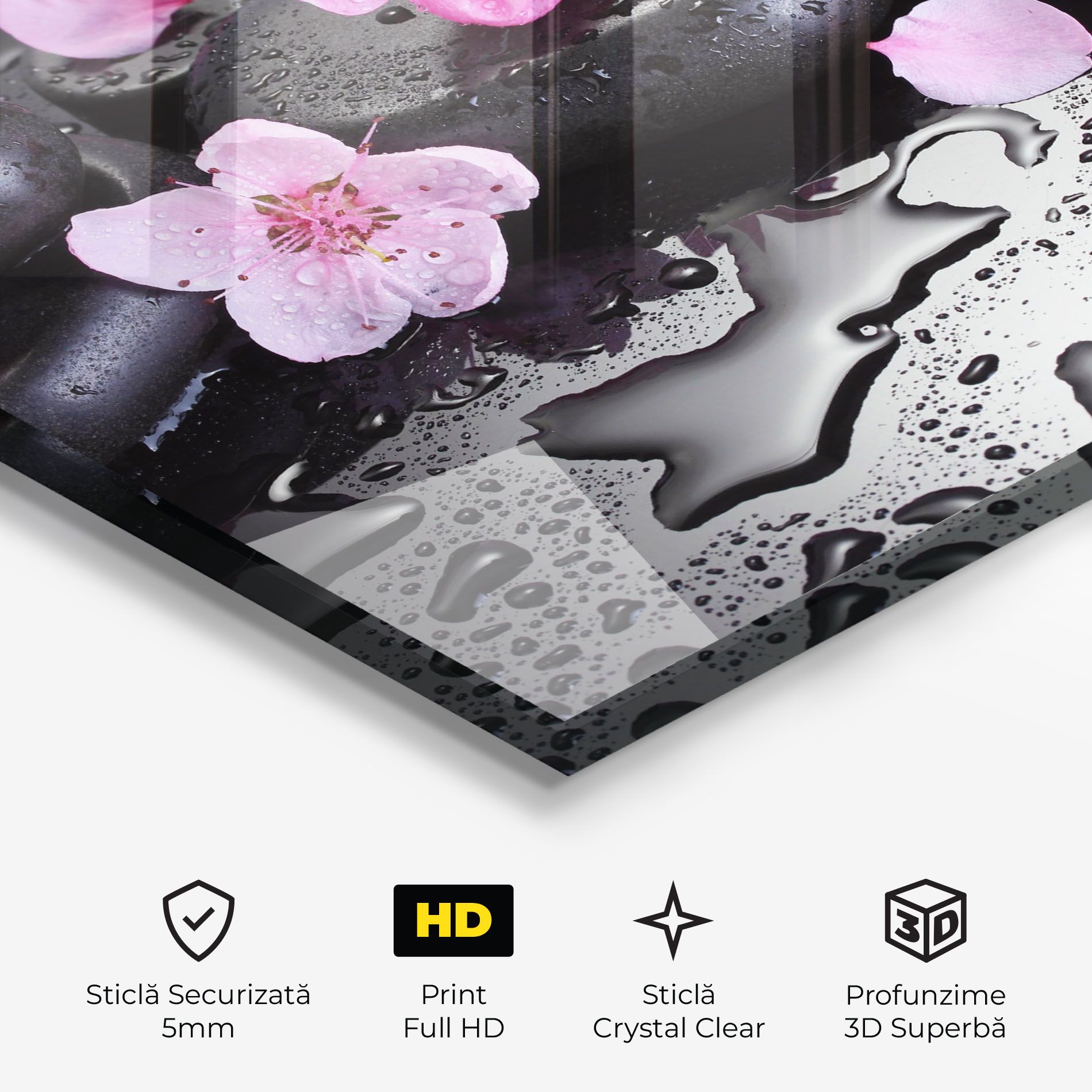 Pink Flowers Stones mockup 3