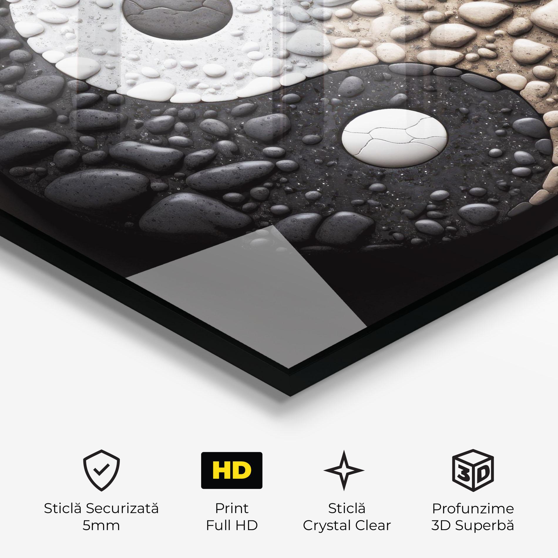 Tablou Sticla Yinyang Stones mockup 3