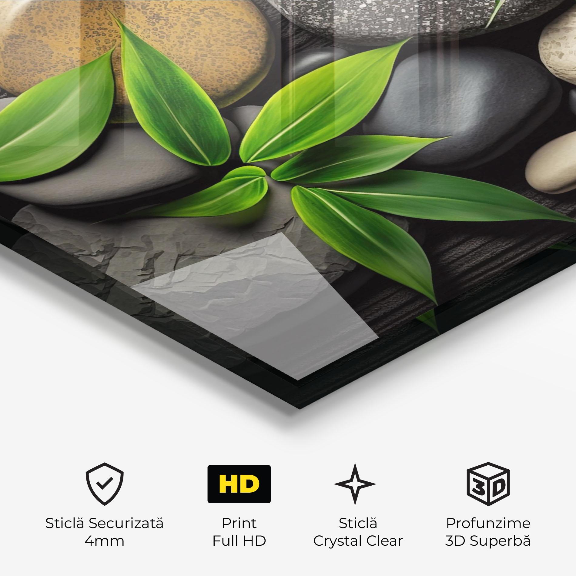 Tablou Sticla Bamboo Stones View mockup 3