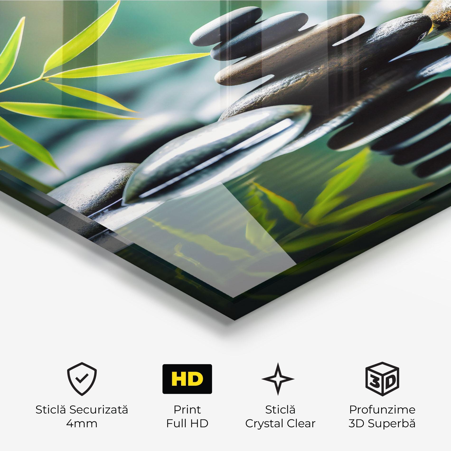 Tablou Sticla Bamboo Stones mockup 3