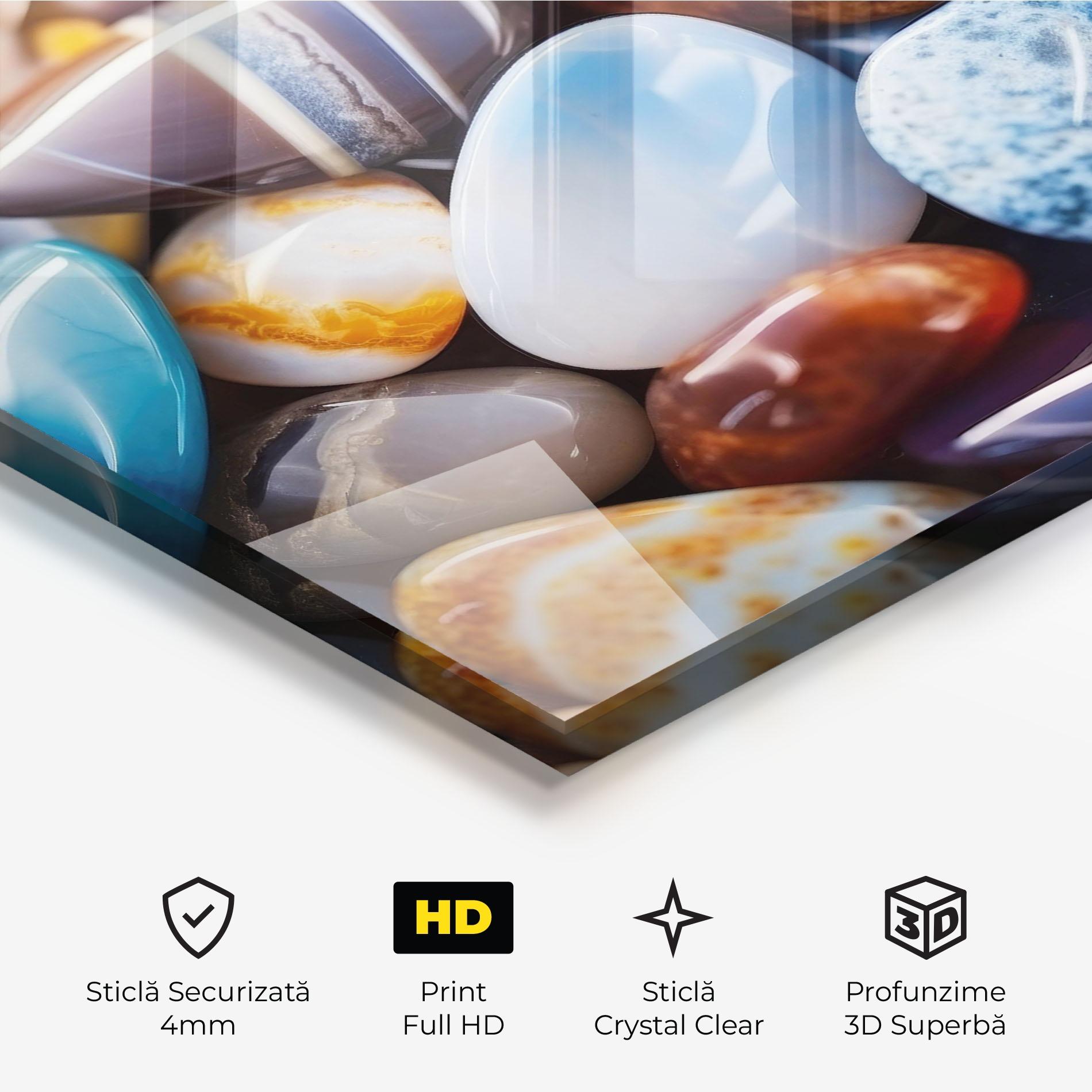 Tablou Sticla Beach Gemstones mockup 3