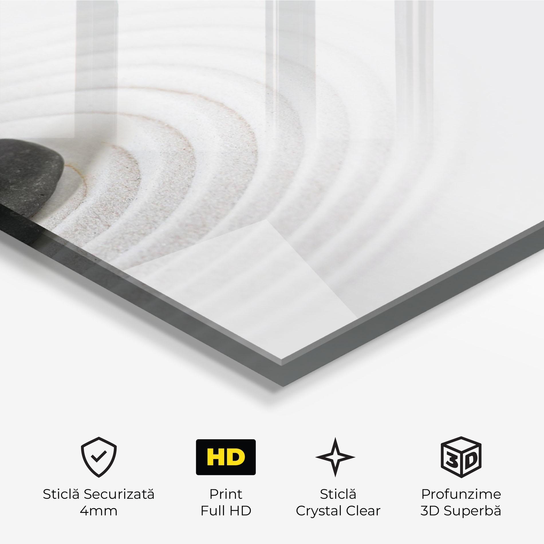 Tablou Sticla Black Stones Sand mockup 3