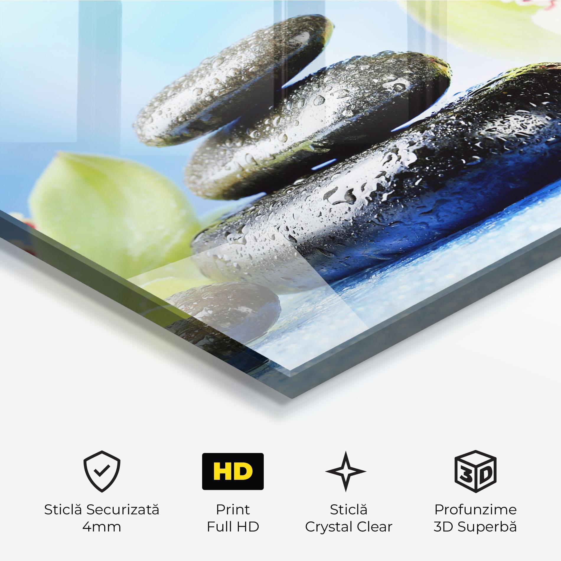 Tablou Sticla Blooming Orchid Stone mockup 3