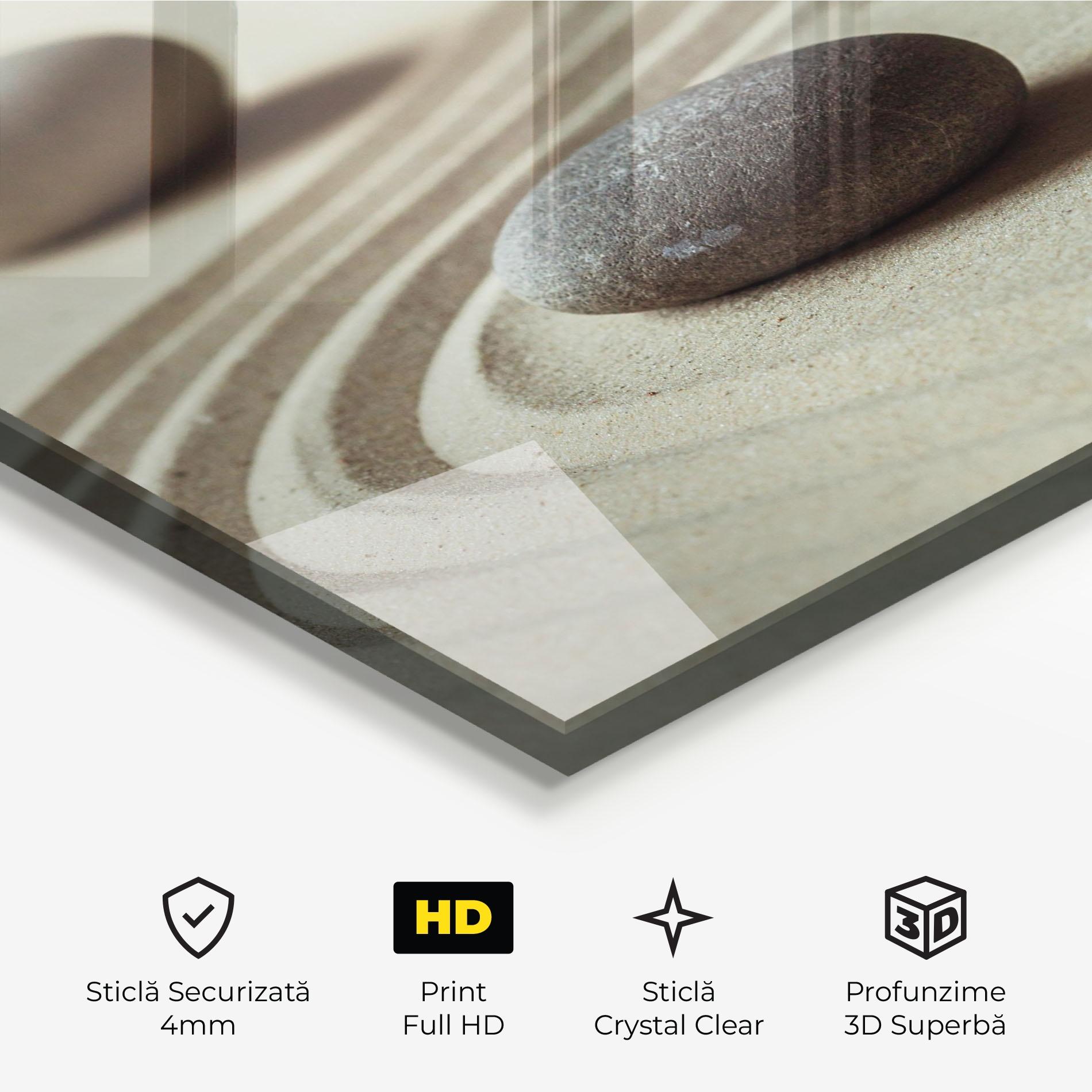 Tablou Sticla Cream Sand Stones mockup 3