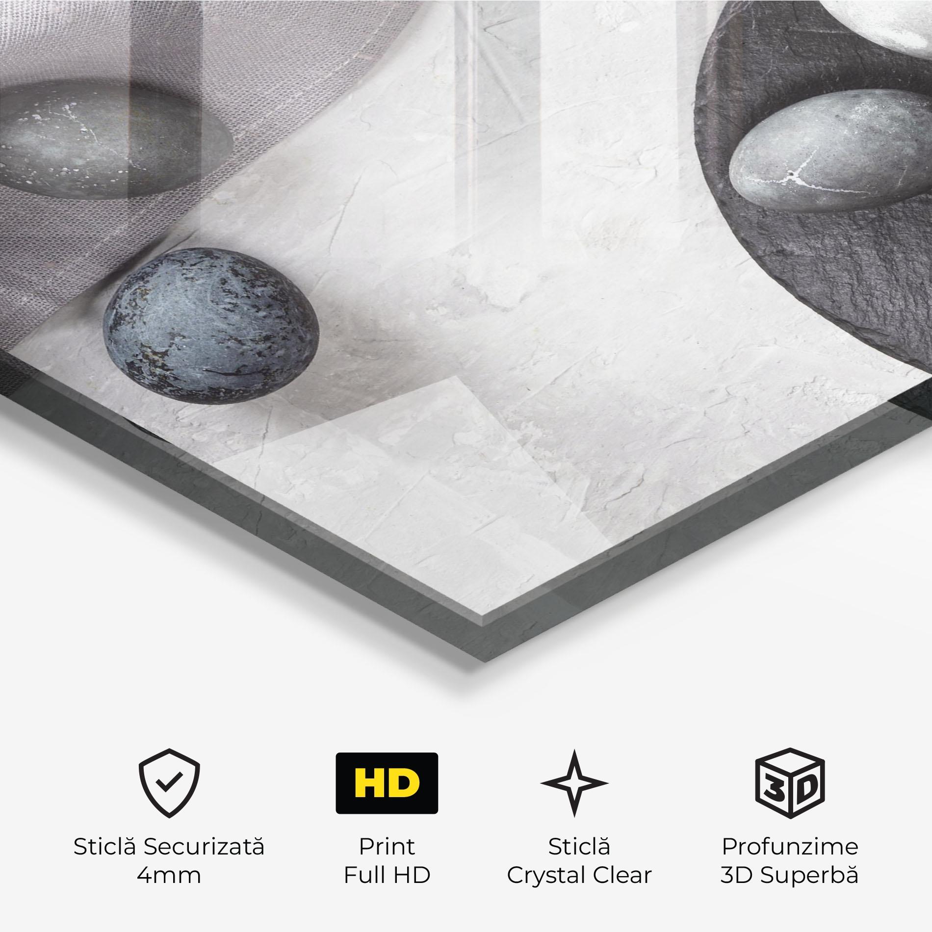 Tablou Sticla Eggs Stone mockup 3