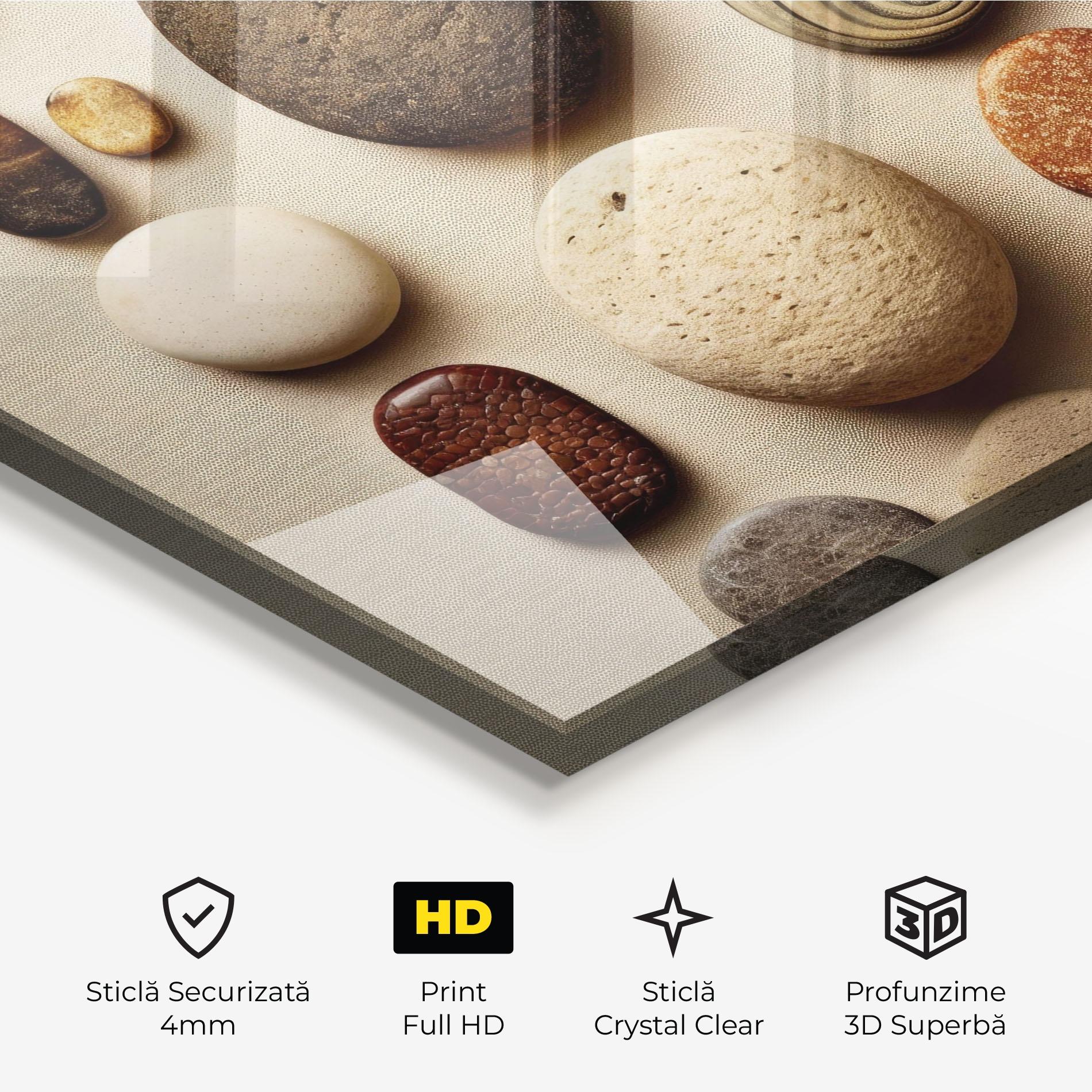Tablou Sticla Massage Stones Sand mockup 3