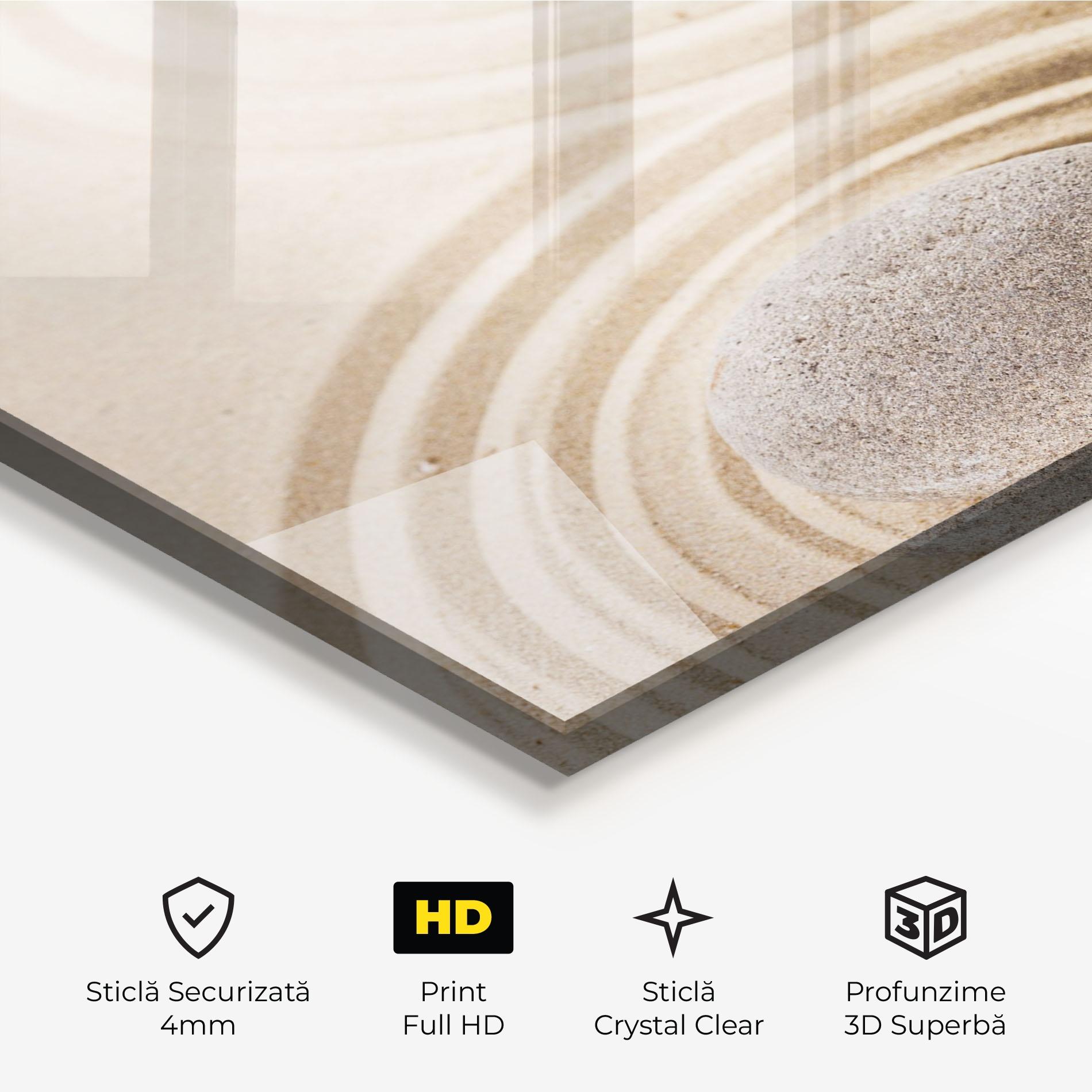Tablou Sticla Meditation Cream Stone mockup 3