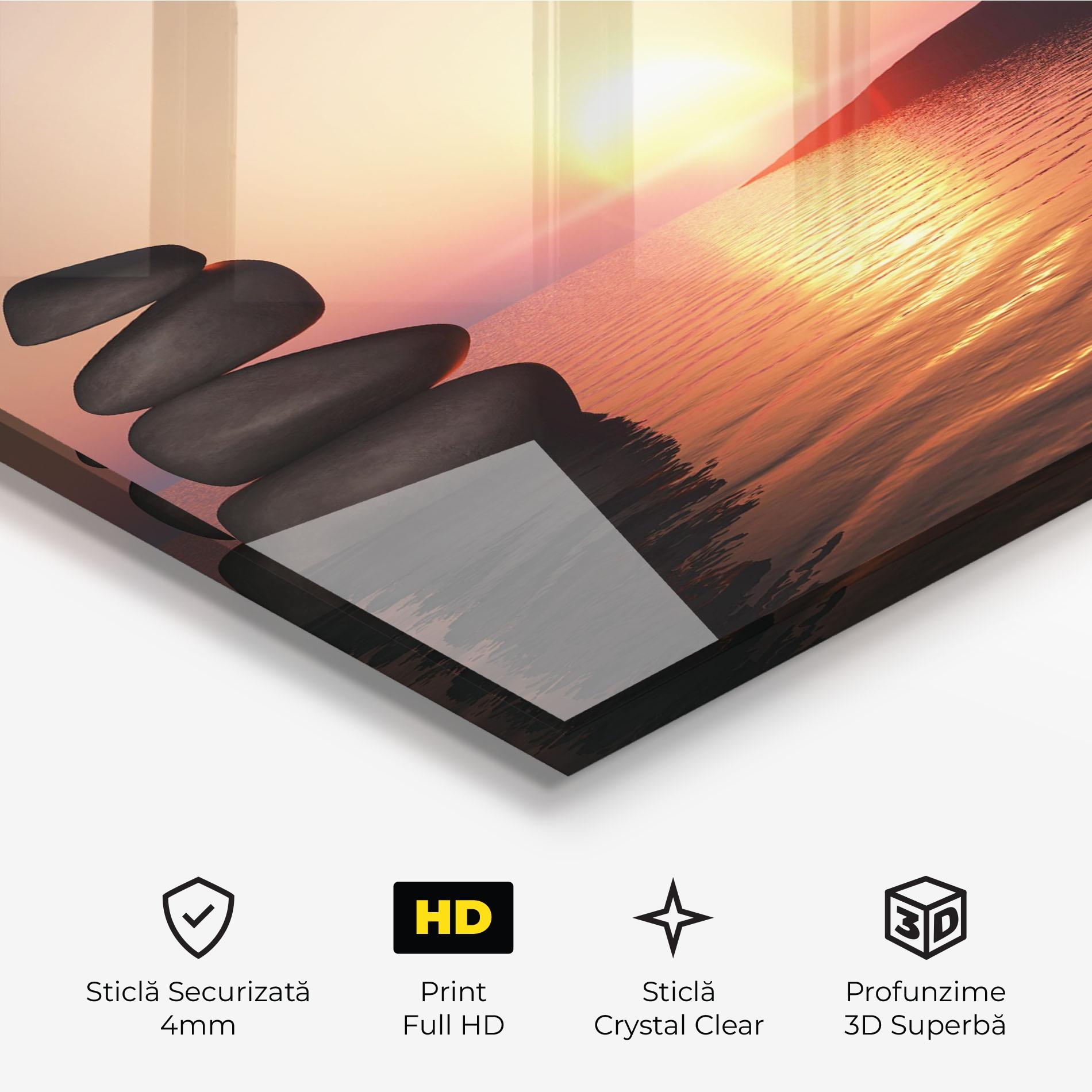 Tablou Sticla Peace And Sunset mockup 3