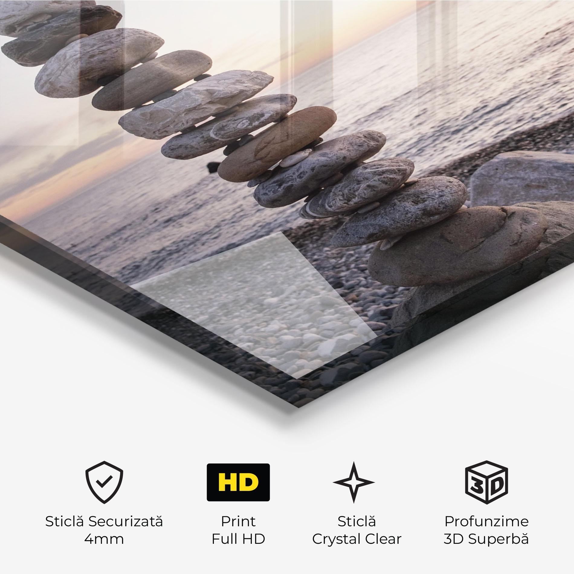 Tablou Sticla Pebbles Seaside mockup 3
