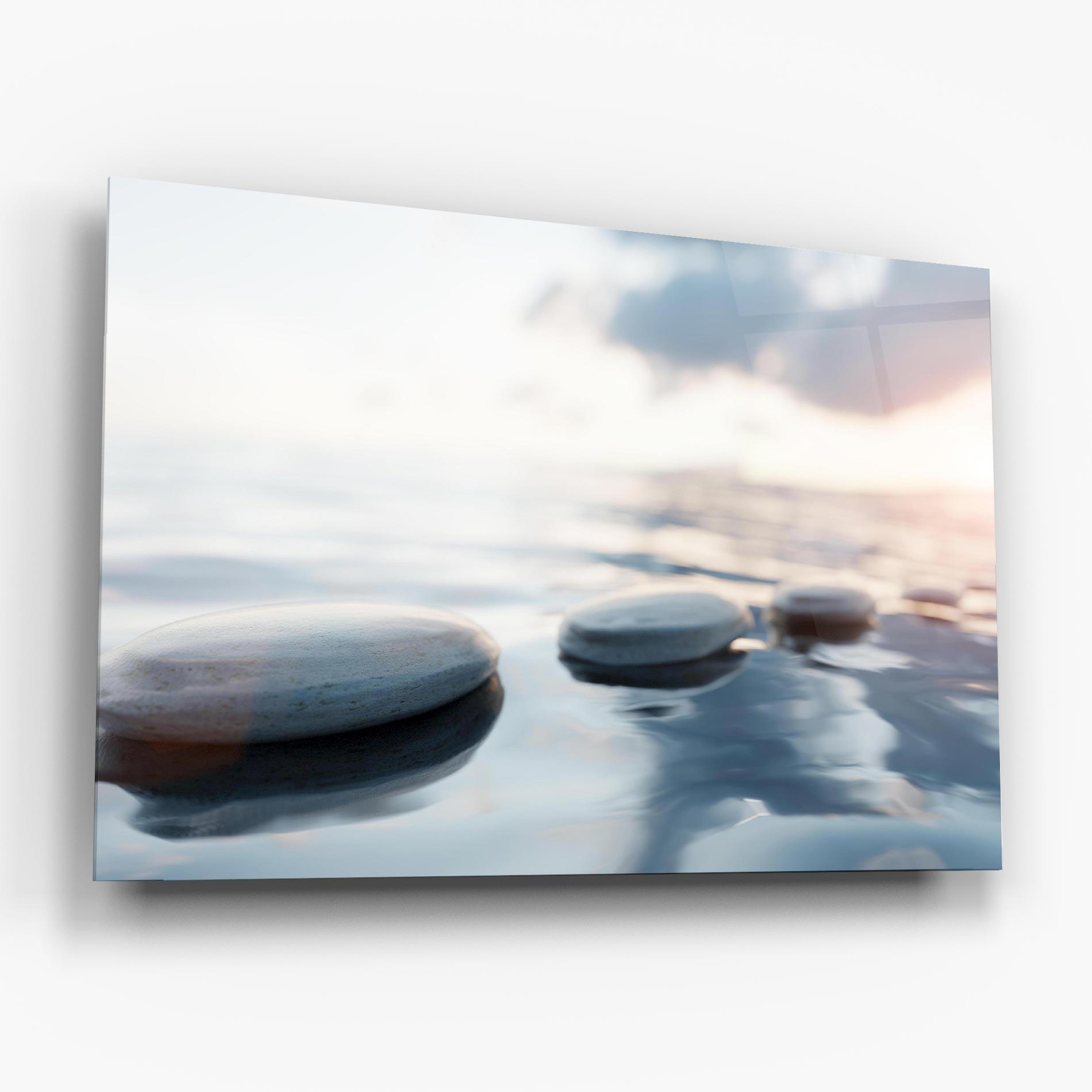 Tablou Sticla Calm Water Stone mockup 6