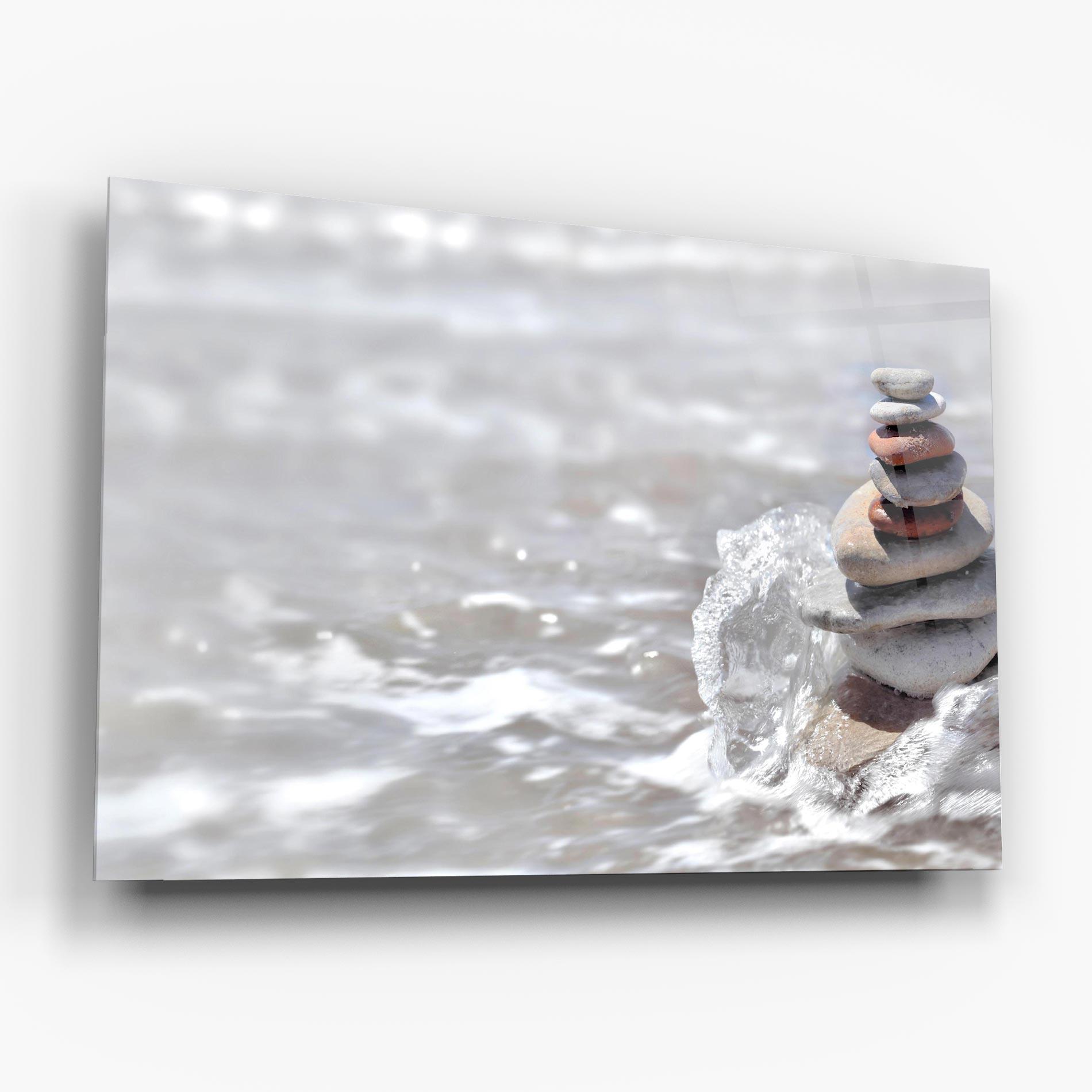 Tablou Sticla Pebbles Balance Sea mockup 6